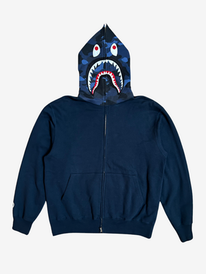 Blue 2007 Nigo NFS Full Zip Up Shark Hoodie