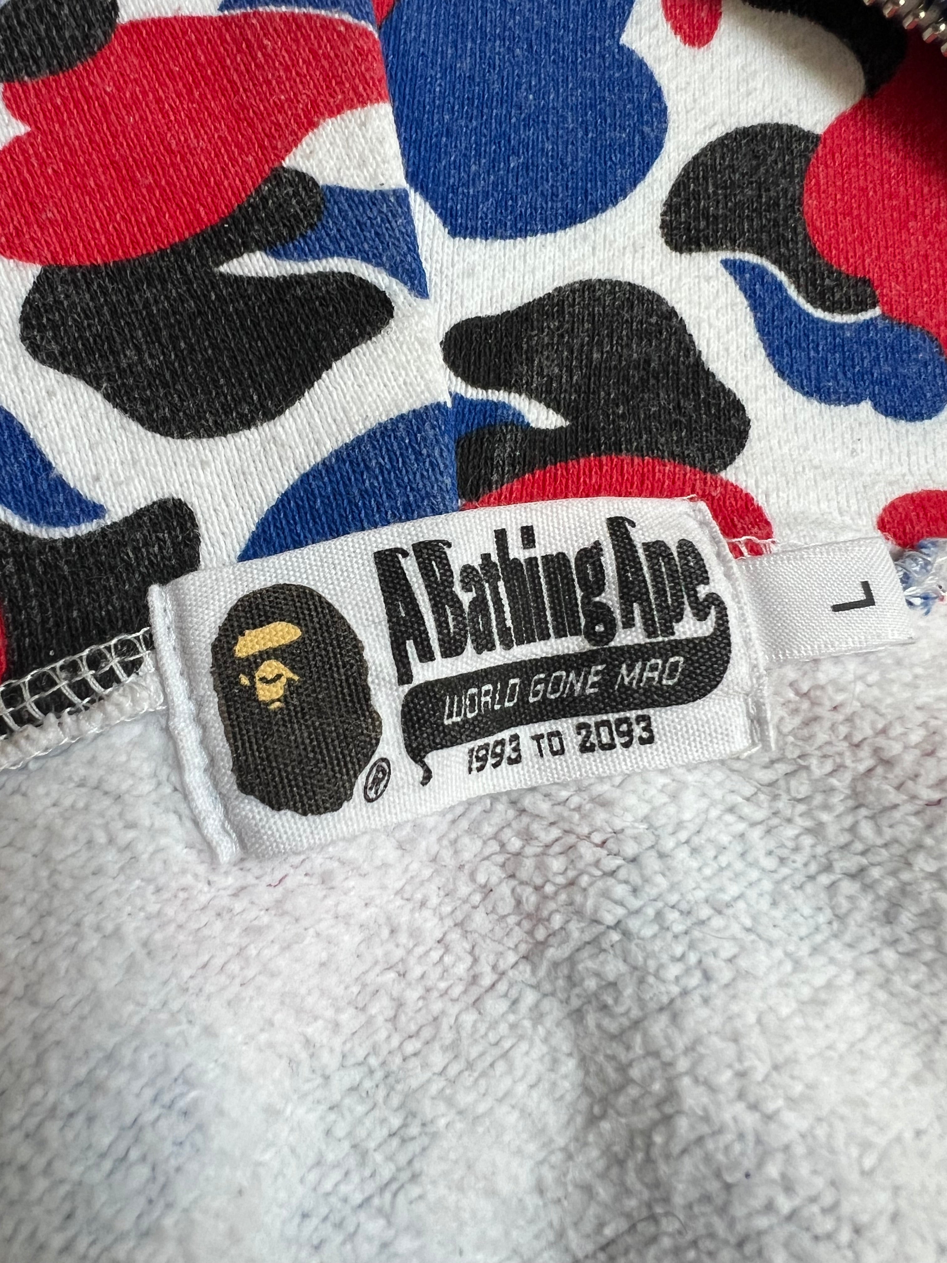 BAPE Red 2024 London Store Exclusive Camo Full Zip Up Shark Hoodie HYPEVAULT 9