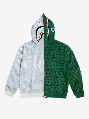 x Ambush Gray/Green Half Jacket Full Zip Up Shark Hoodie