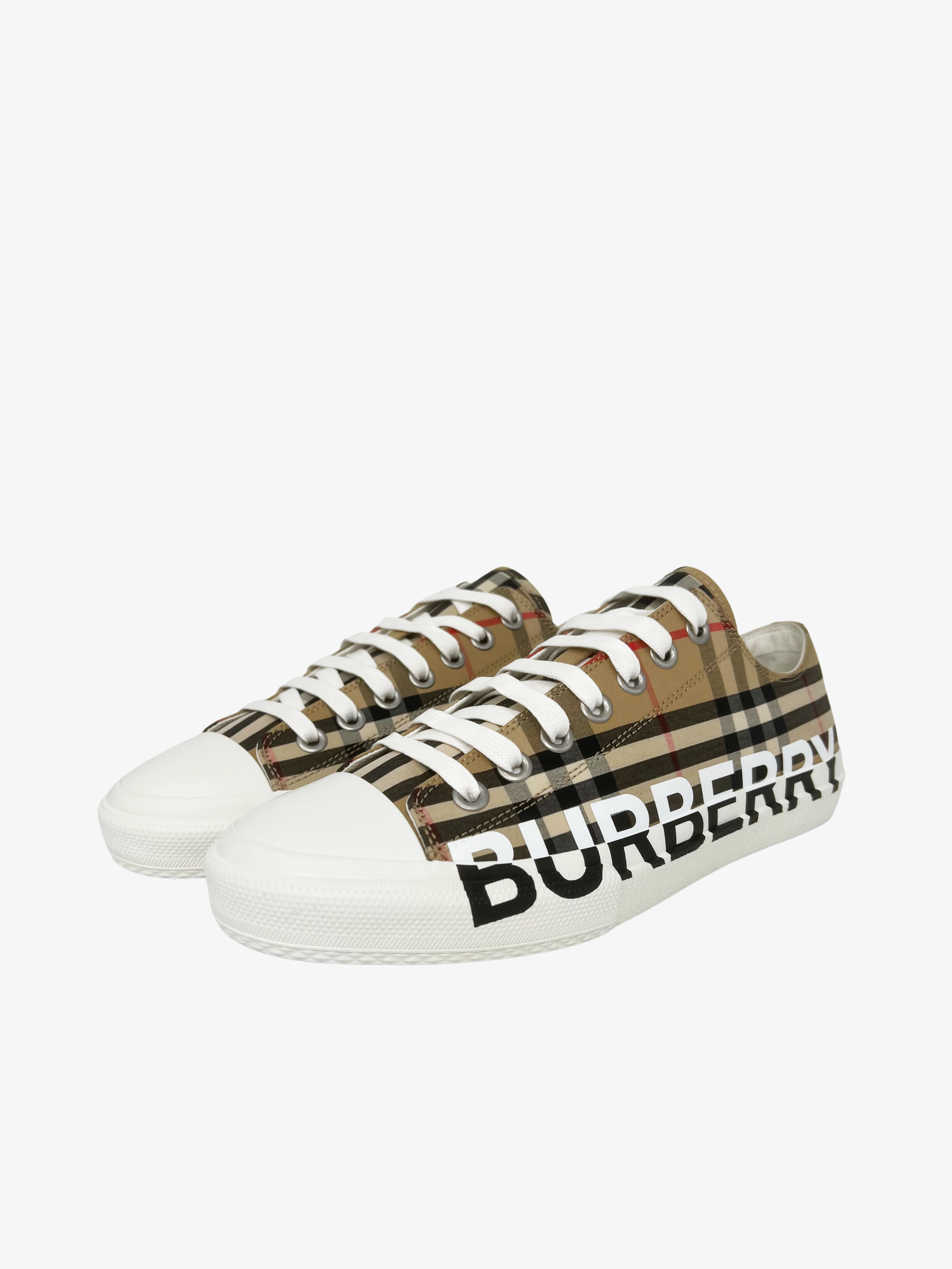 Burberry Beige Check Logo Low Top Sneaker 2