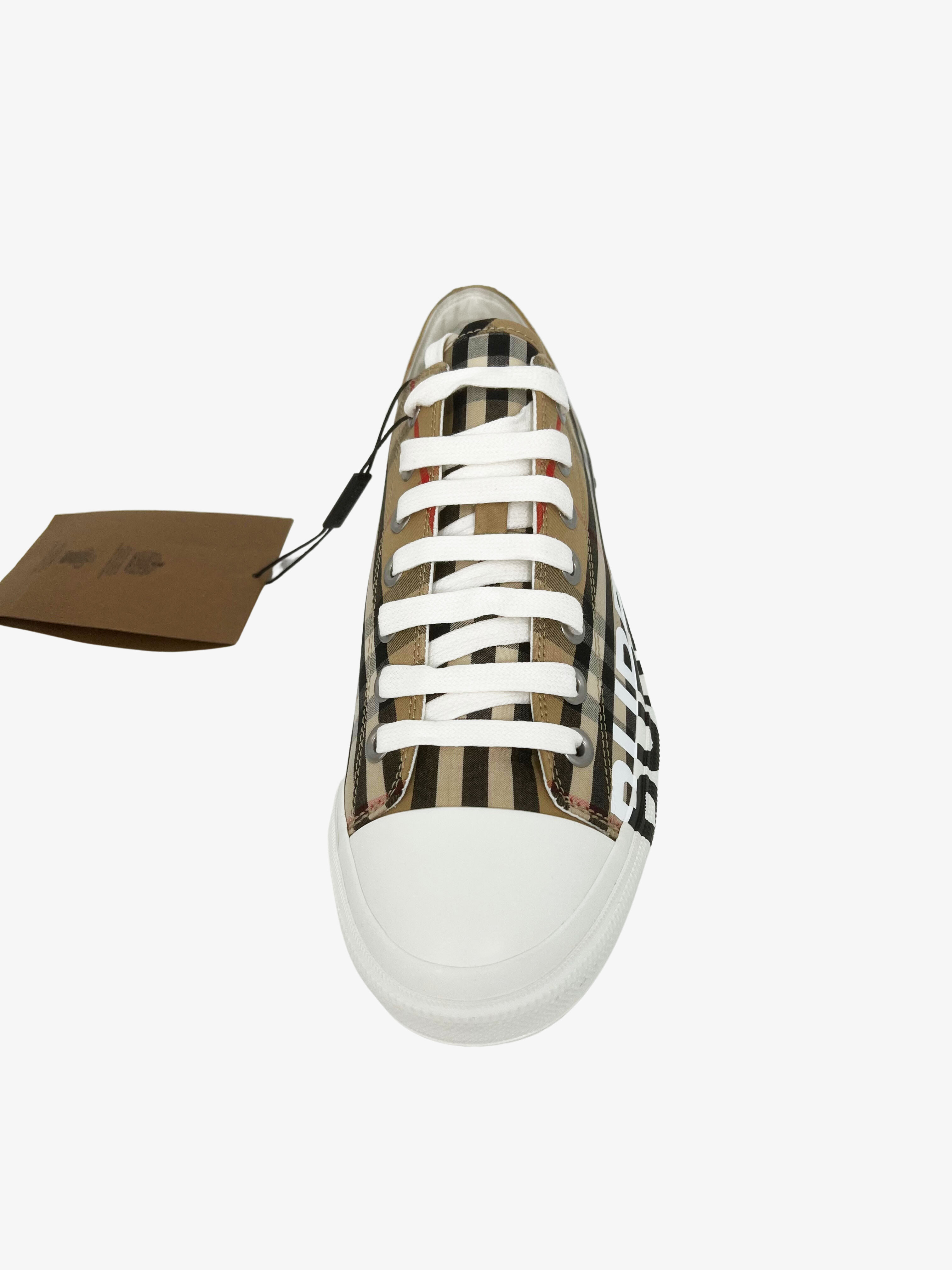 Burberry Beige Check Logo Low Top Sneaker 3