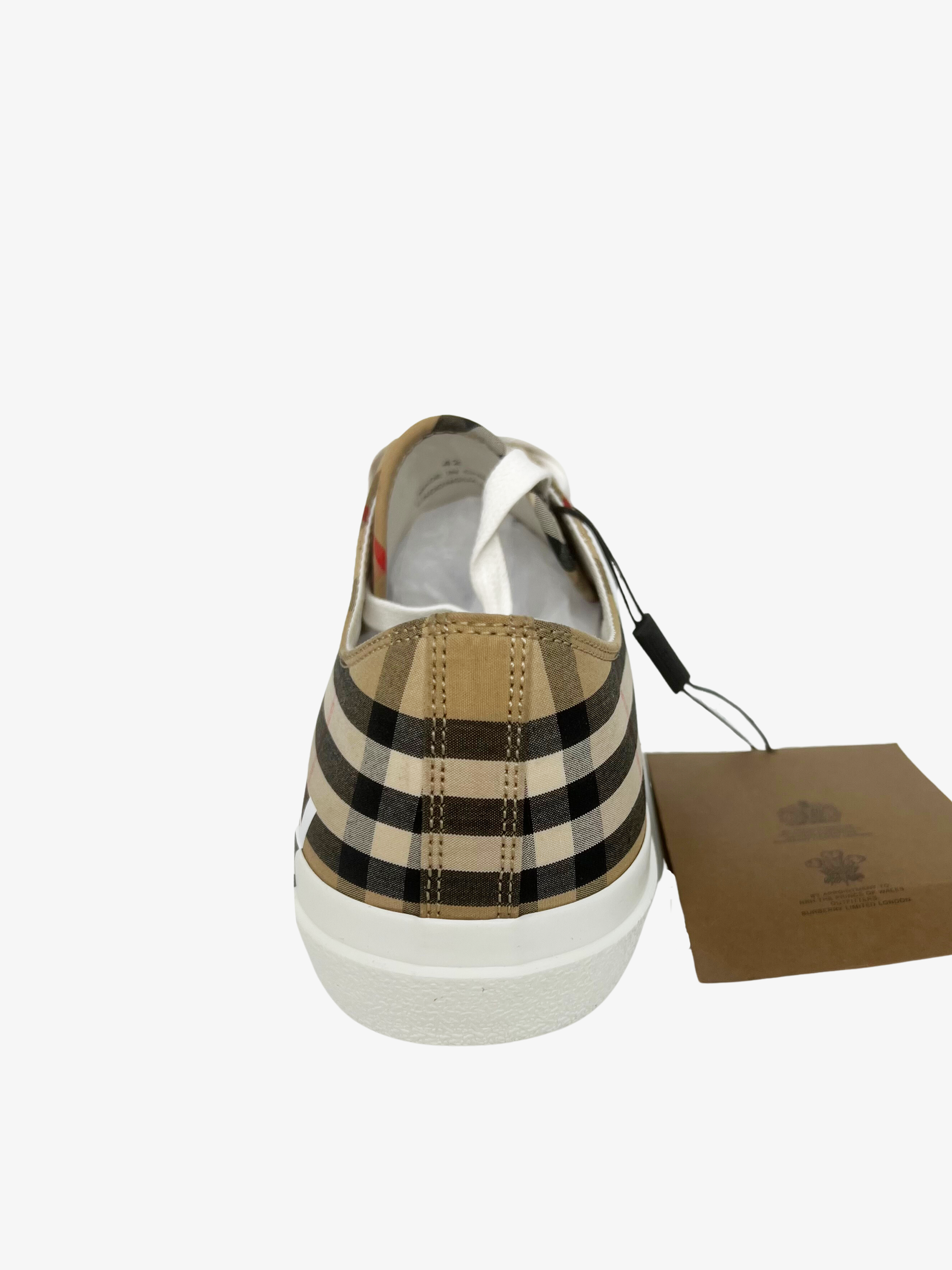 Burberry Beige Check Logo Low Top Sneaker 4