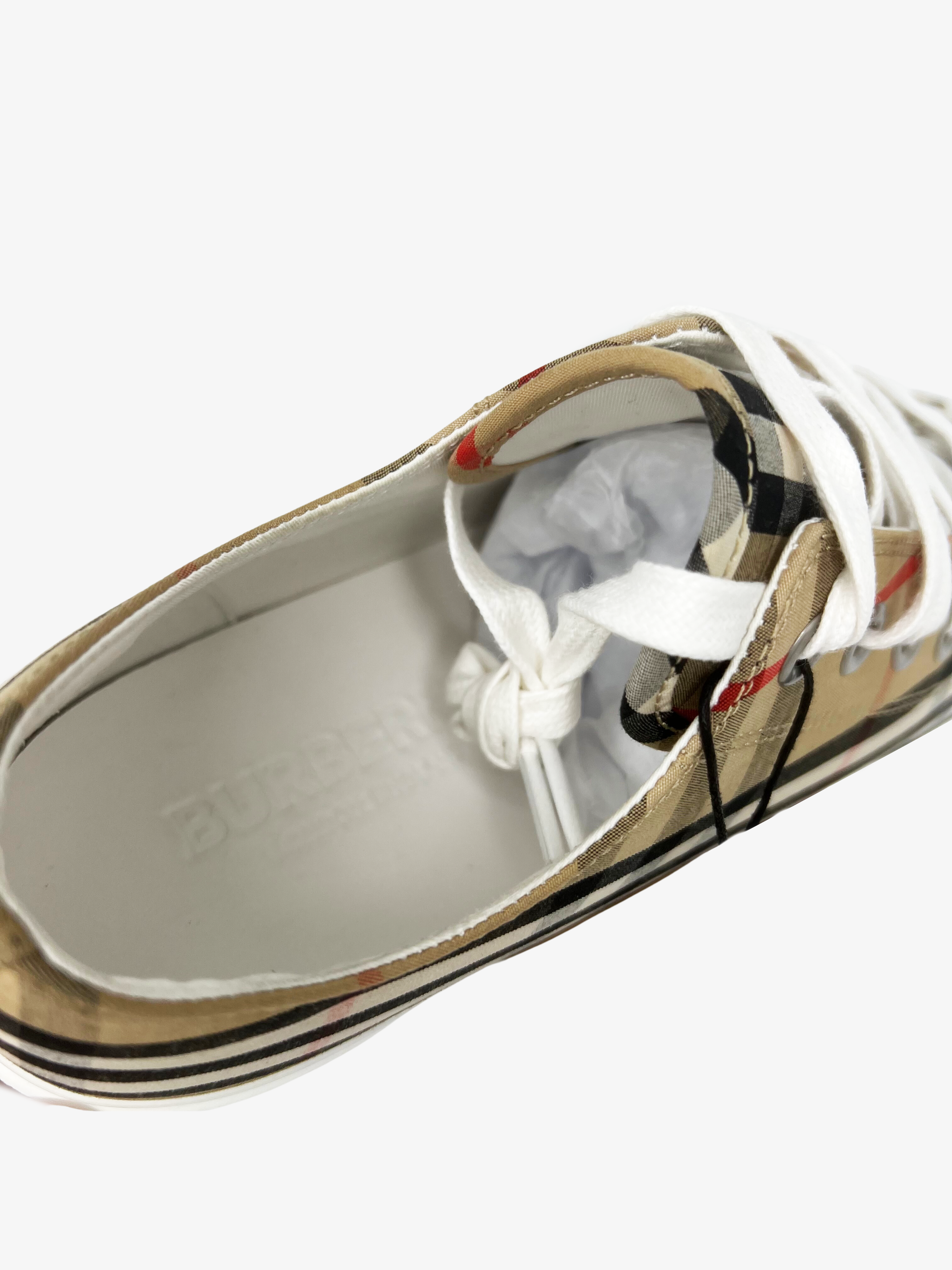 Burberry Beige Check Logo Low Top Sneaker 5