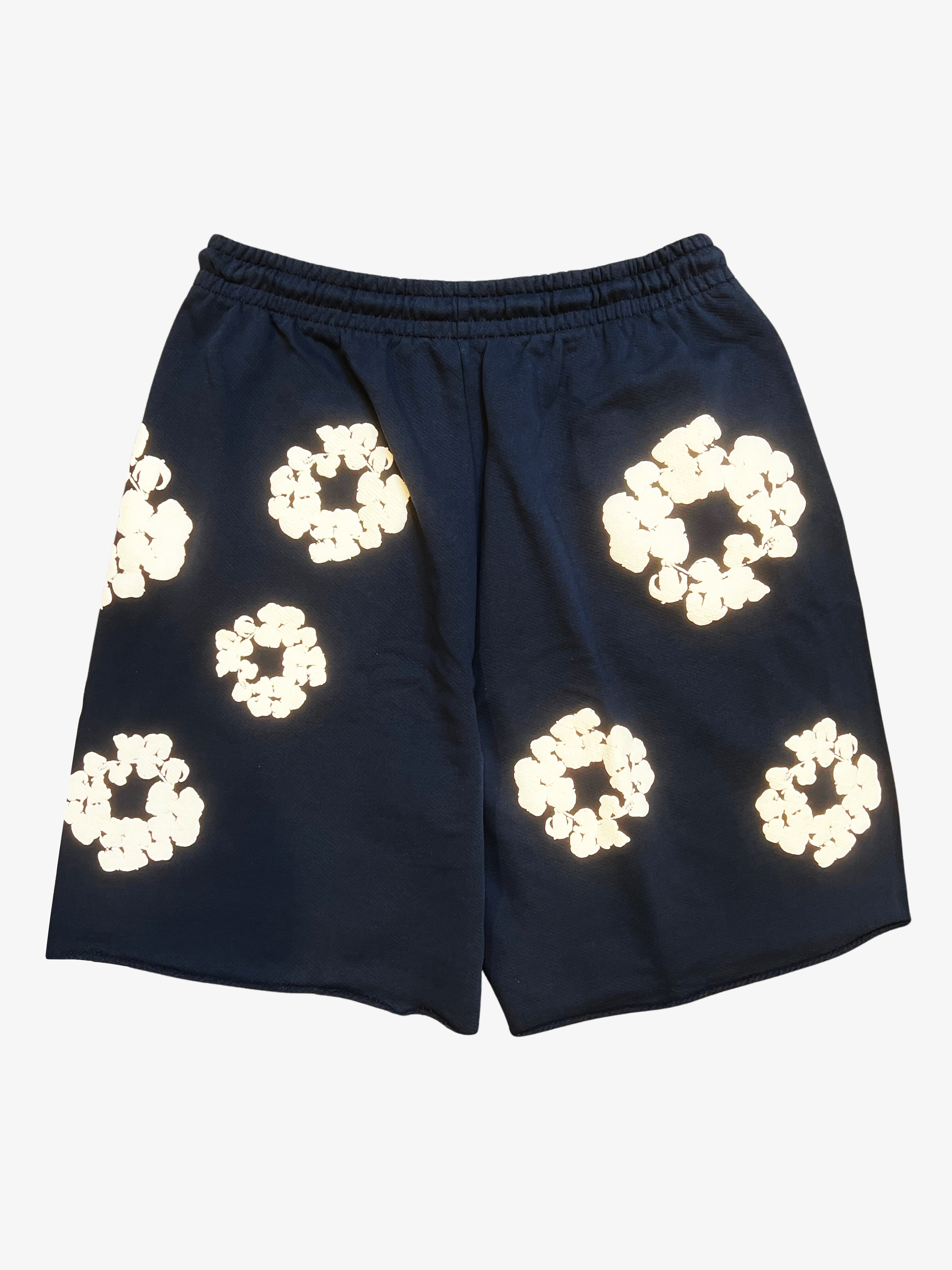 Denim Tears Navy Cotton Wreath Shorts 2