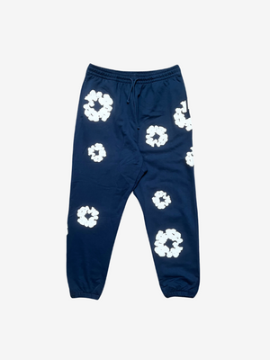 Pantalones deportivos de algodón azul marino con corona