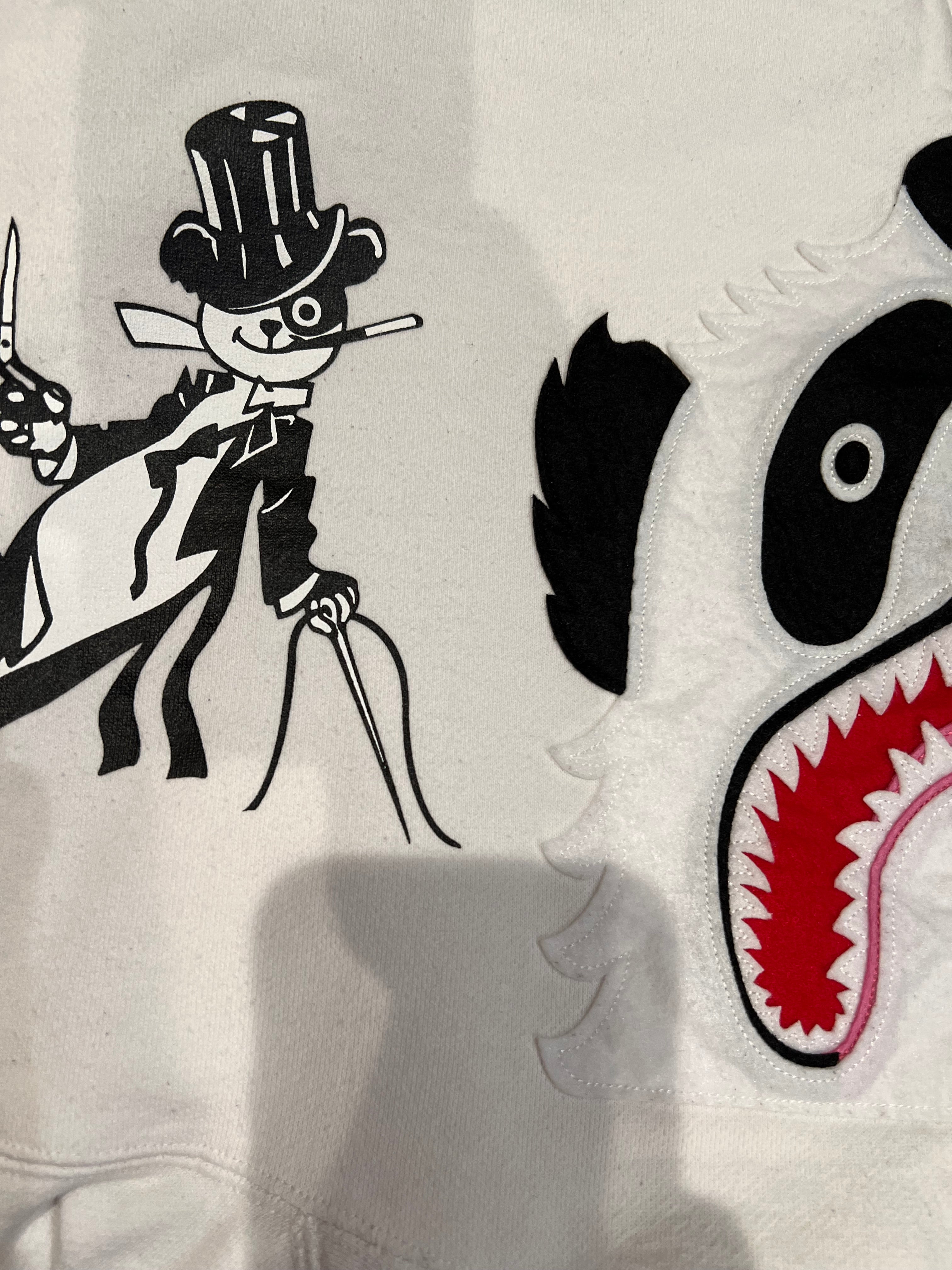 White Glow In The Dark City Camo Full Zip Up Panda Shark Hoodie