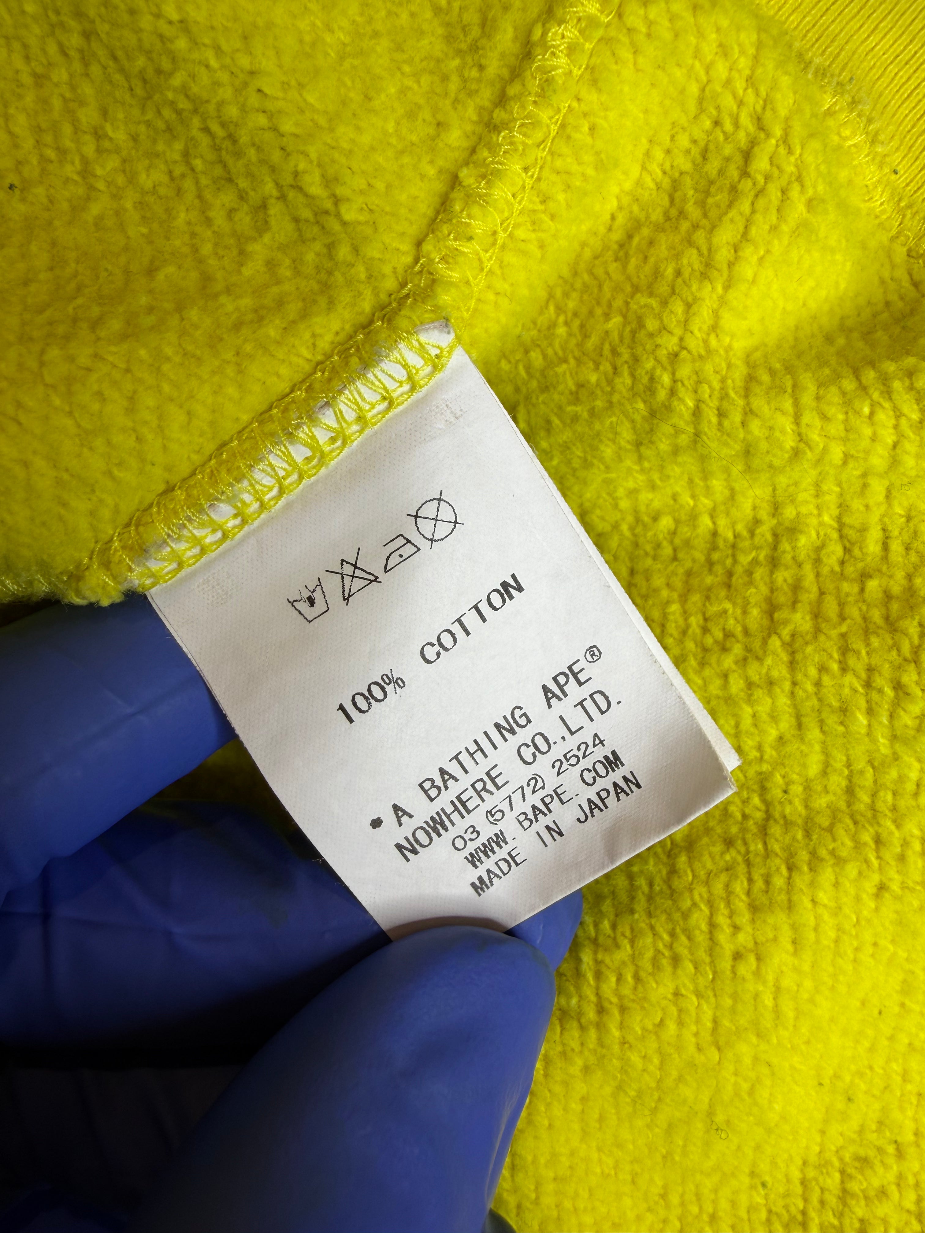 Yellow 2010 Neon Full Zip Up Shark Hoodie