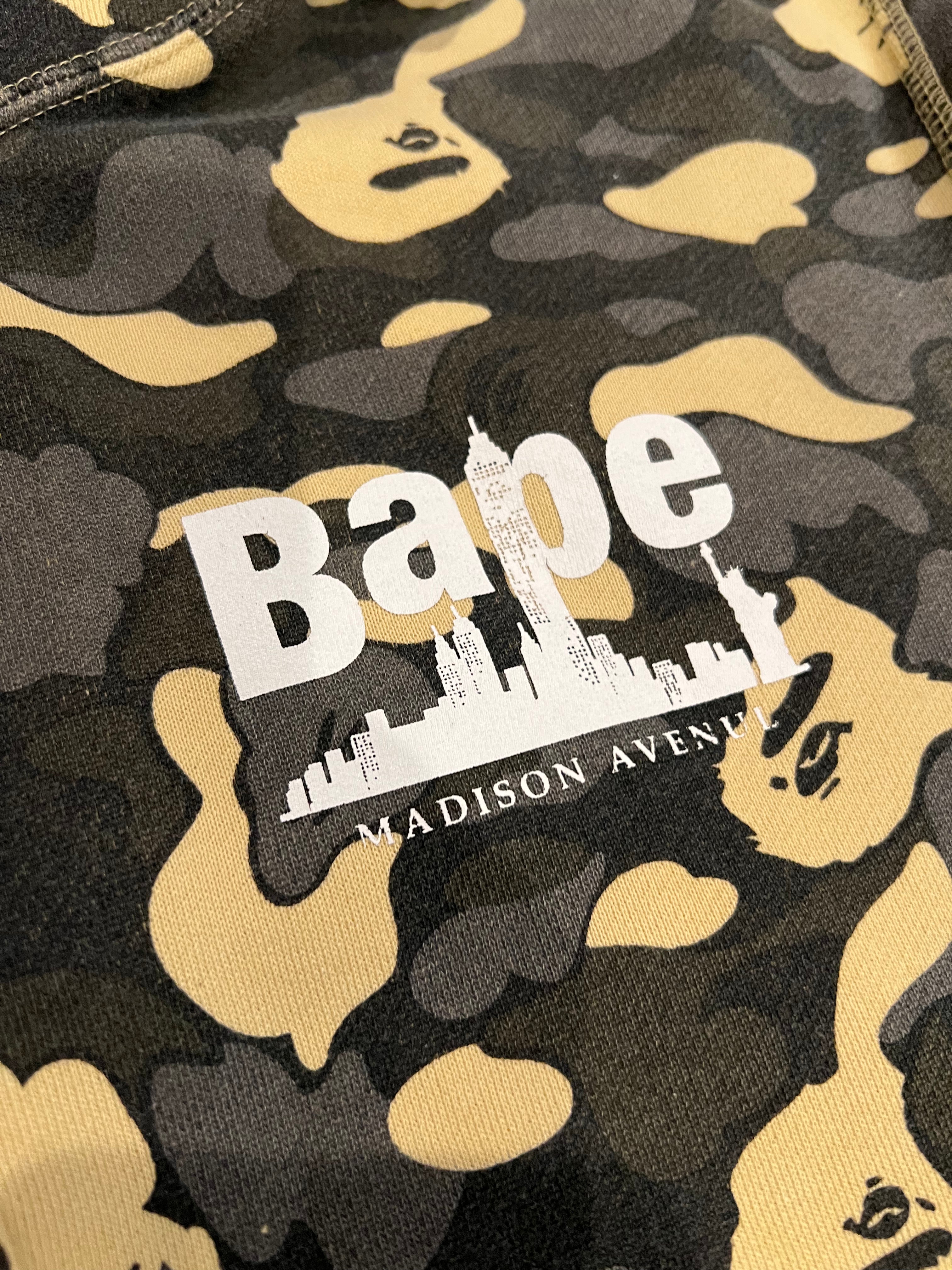 Black/Gold 2024 NYC Madison Store Exclusive Camo Full Zip Up Shark Hoodie
