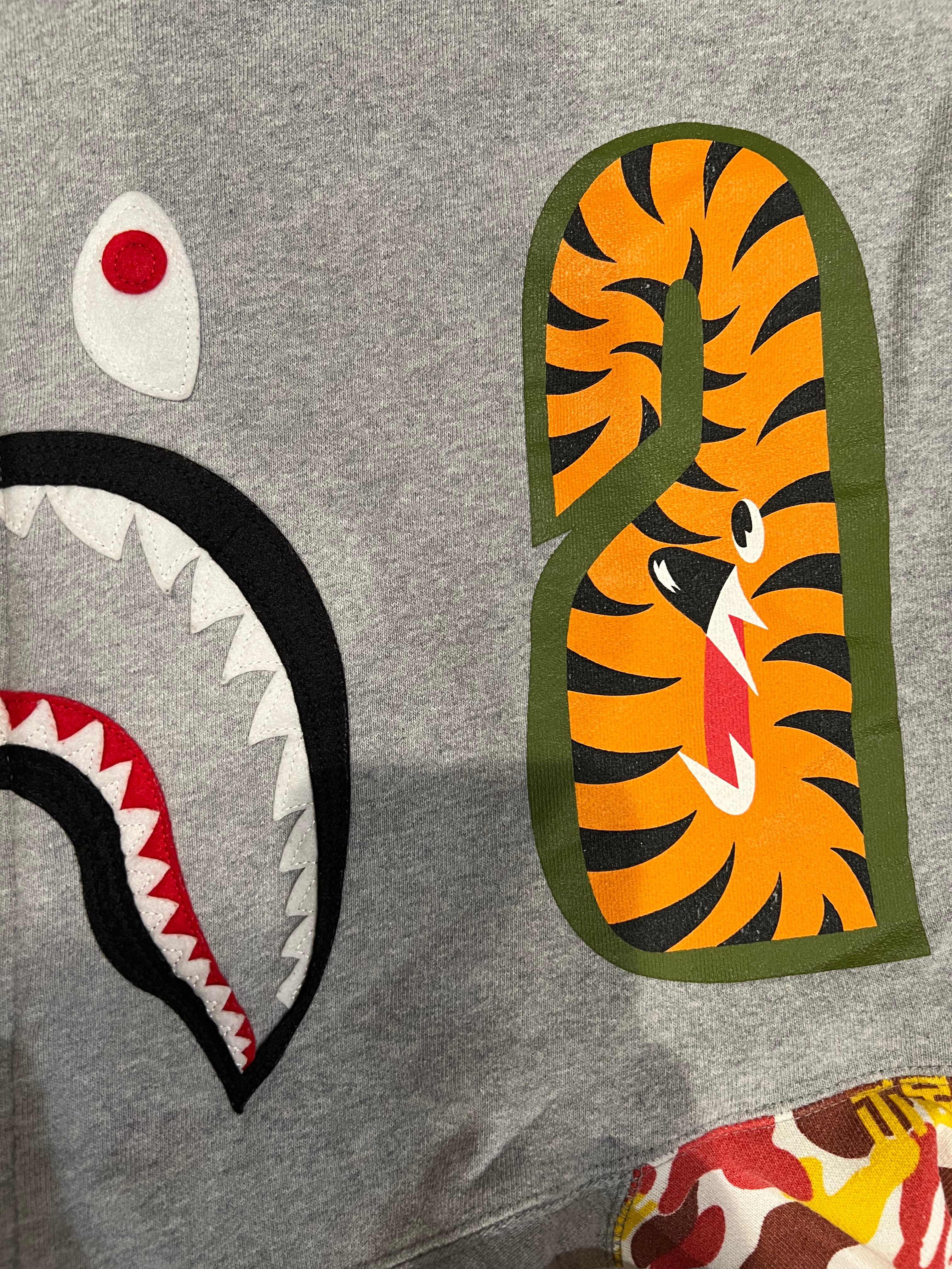 Gray Beijing Store Exclusive Camo Full Zip Up Shark Hoodie