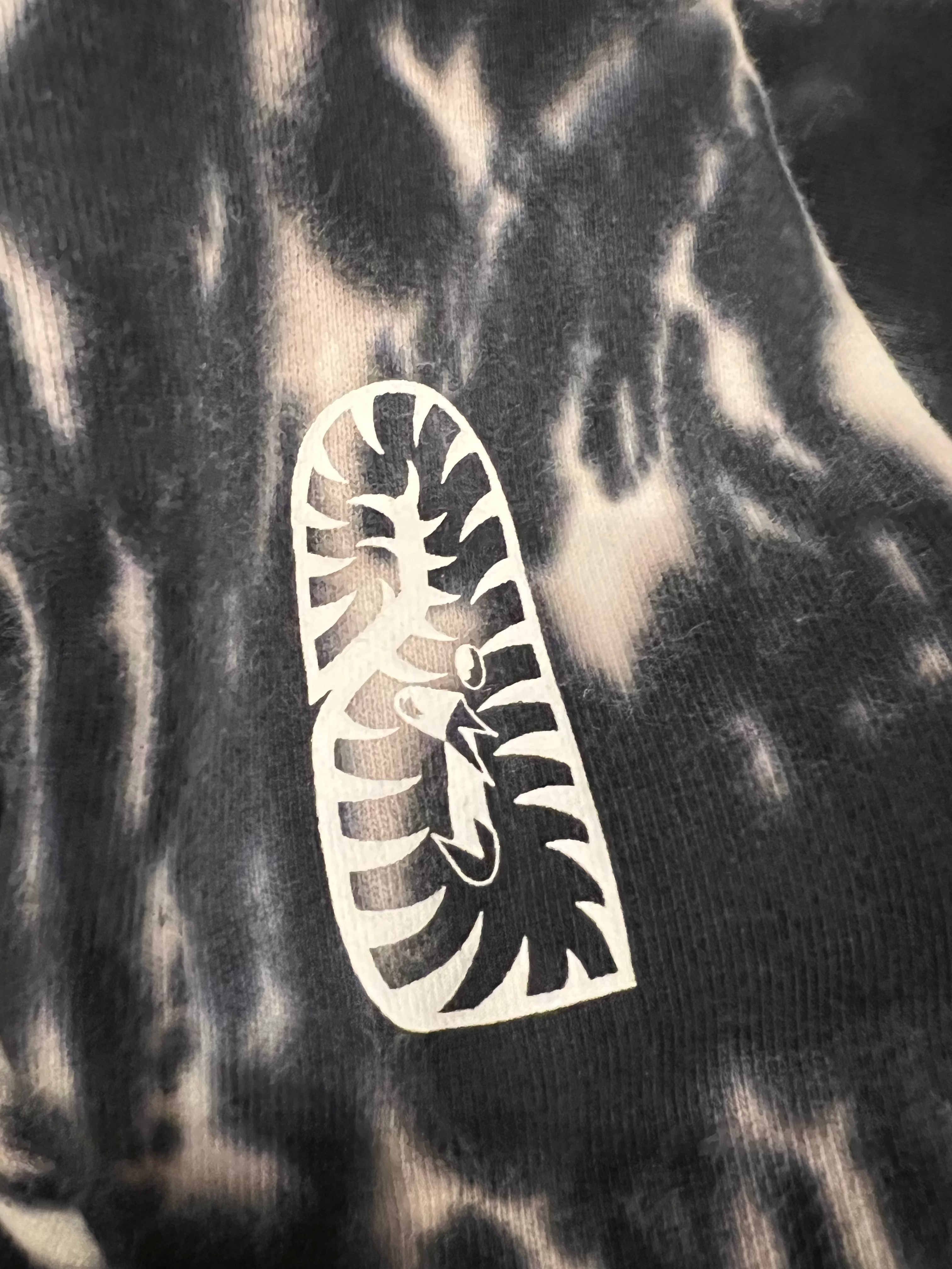 Black Tie Dye PONR Full Zip Up Shark Hoodie