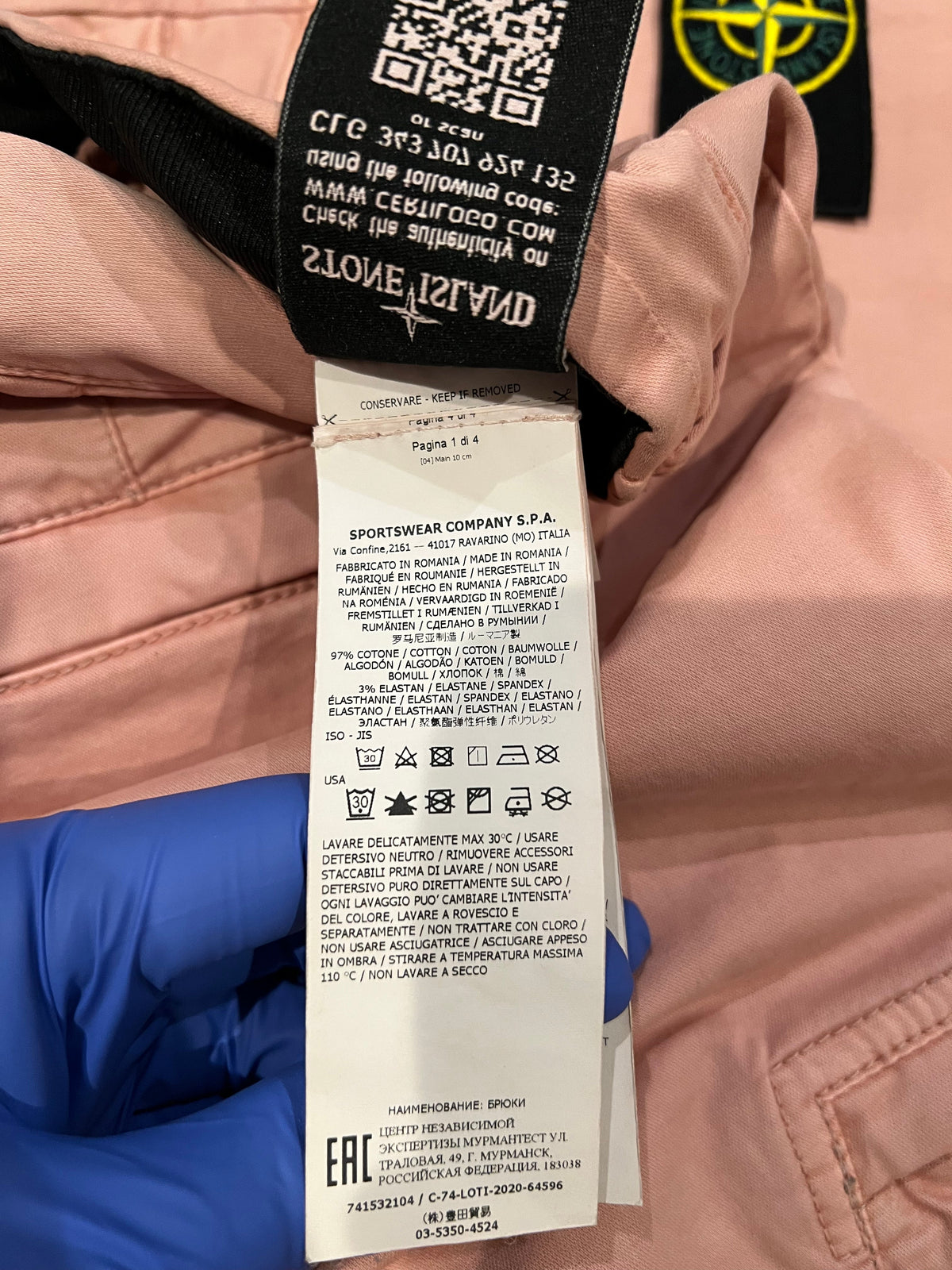 Stone Island Rose Pink Cargo Pants 8