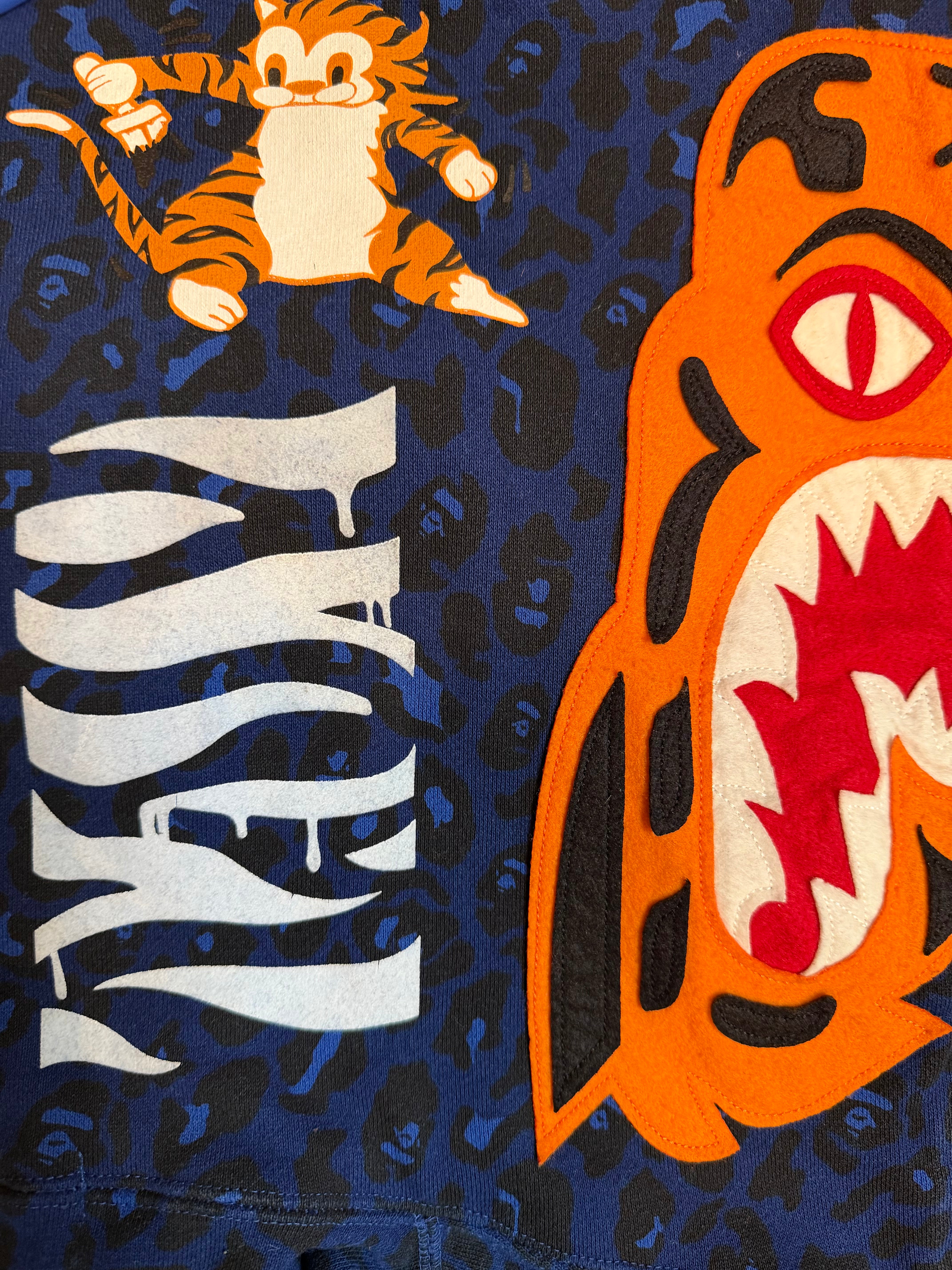 Blue Cheetah Camo Tiger Shark Full Zip Up Shark Hoodie