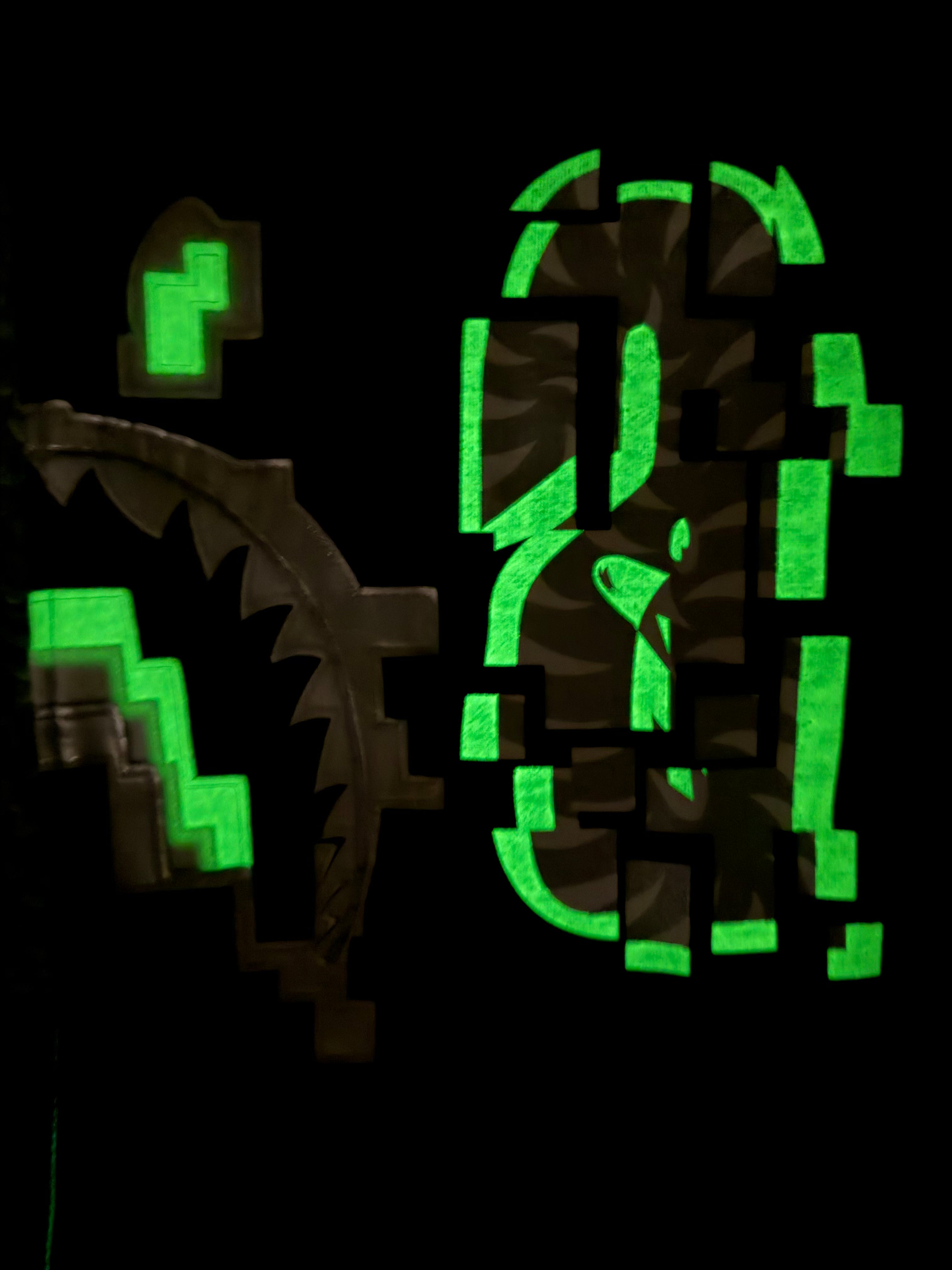Black Glow In The Dark Digital Camo Full Zip Up Shark Hoodie
