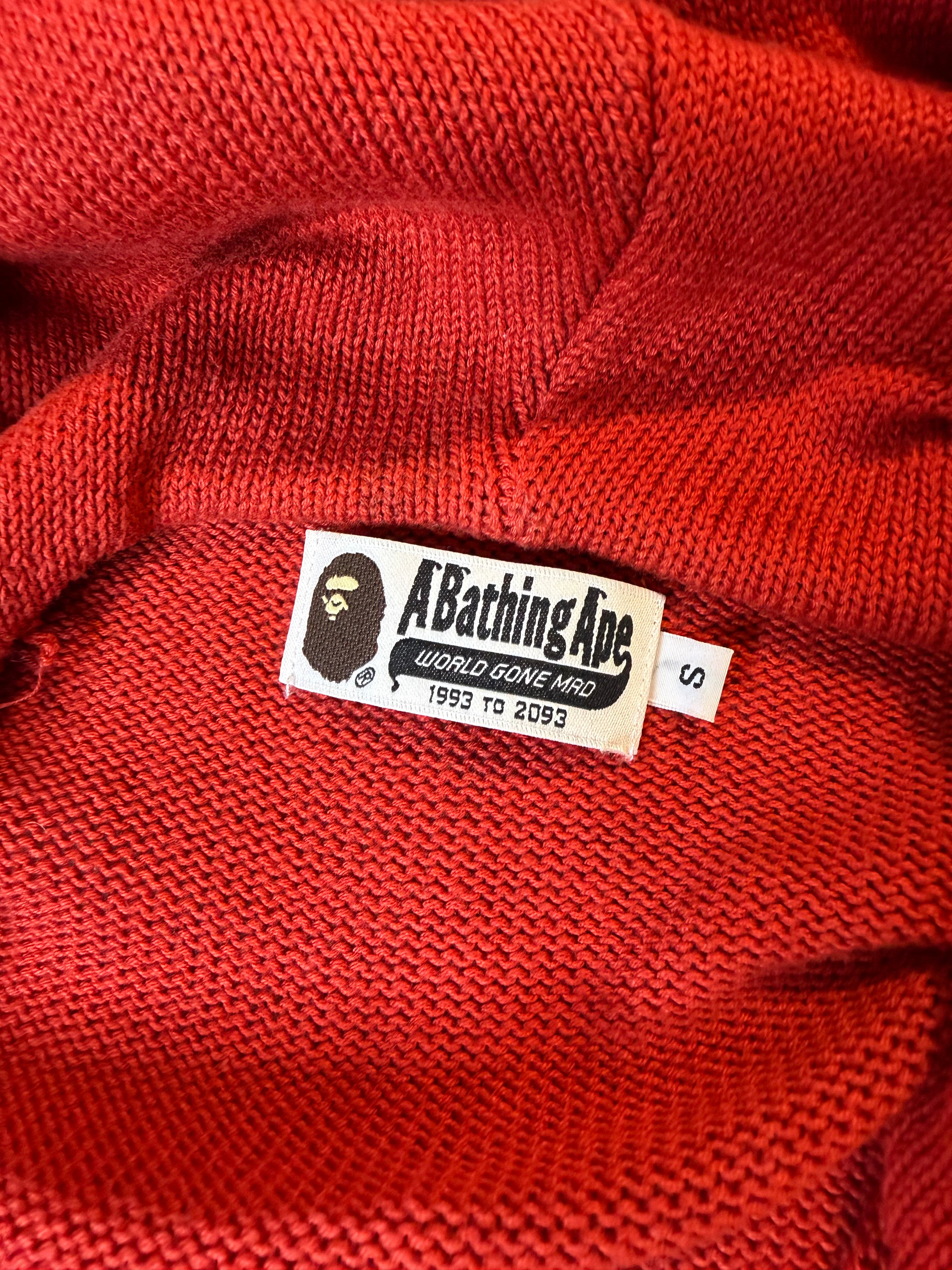 Red Knitted Full Zip Up Shark Hoodie