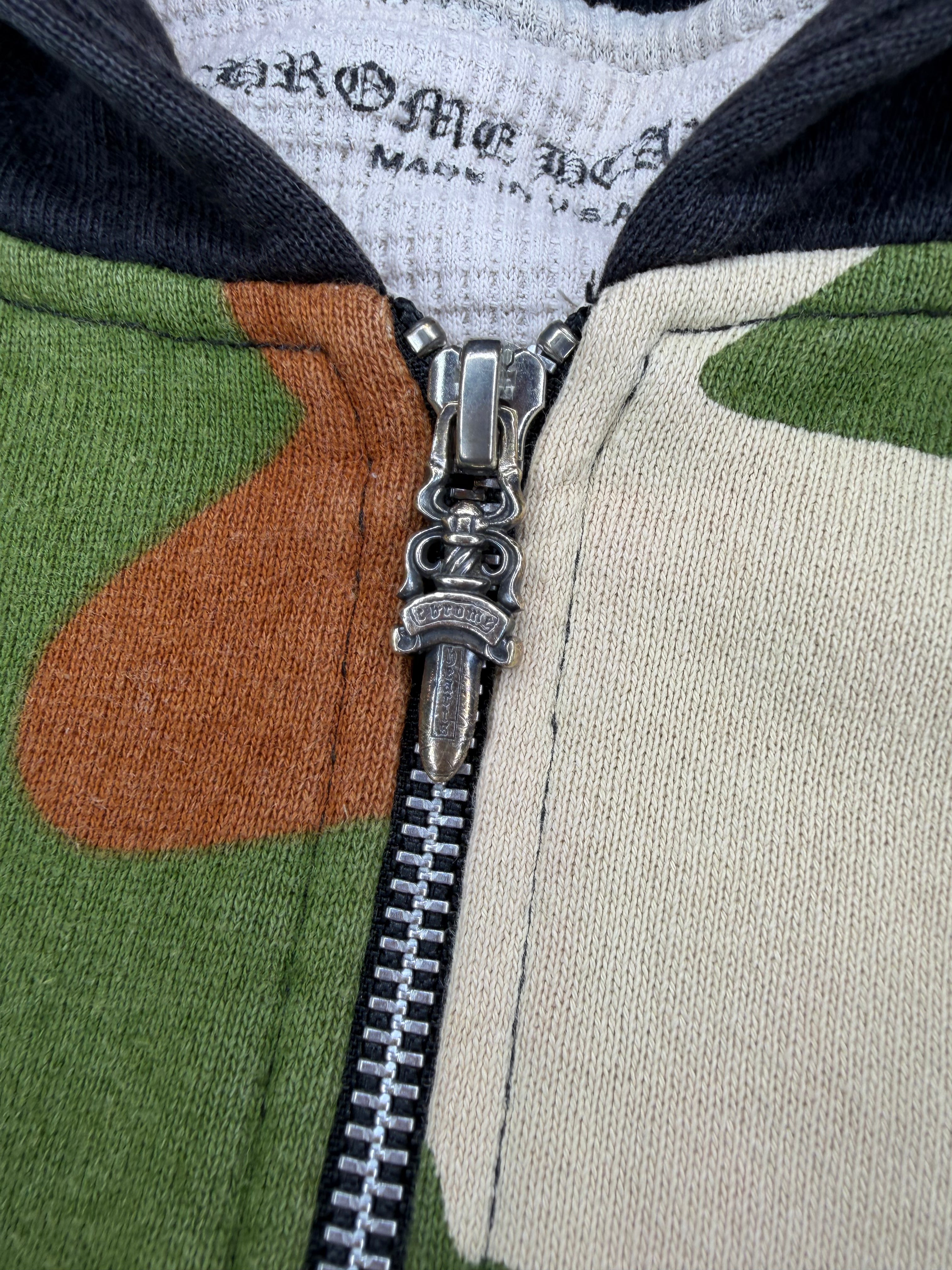x Matty Boy Green Camo Caution Thermal Zip Up Hoodie