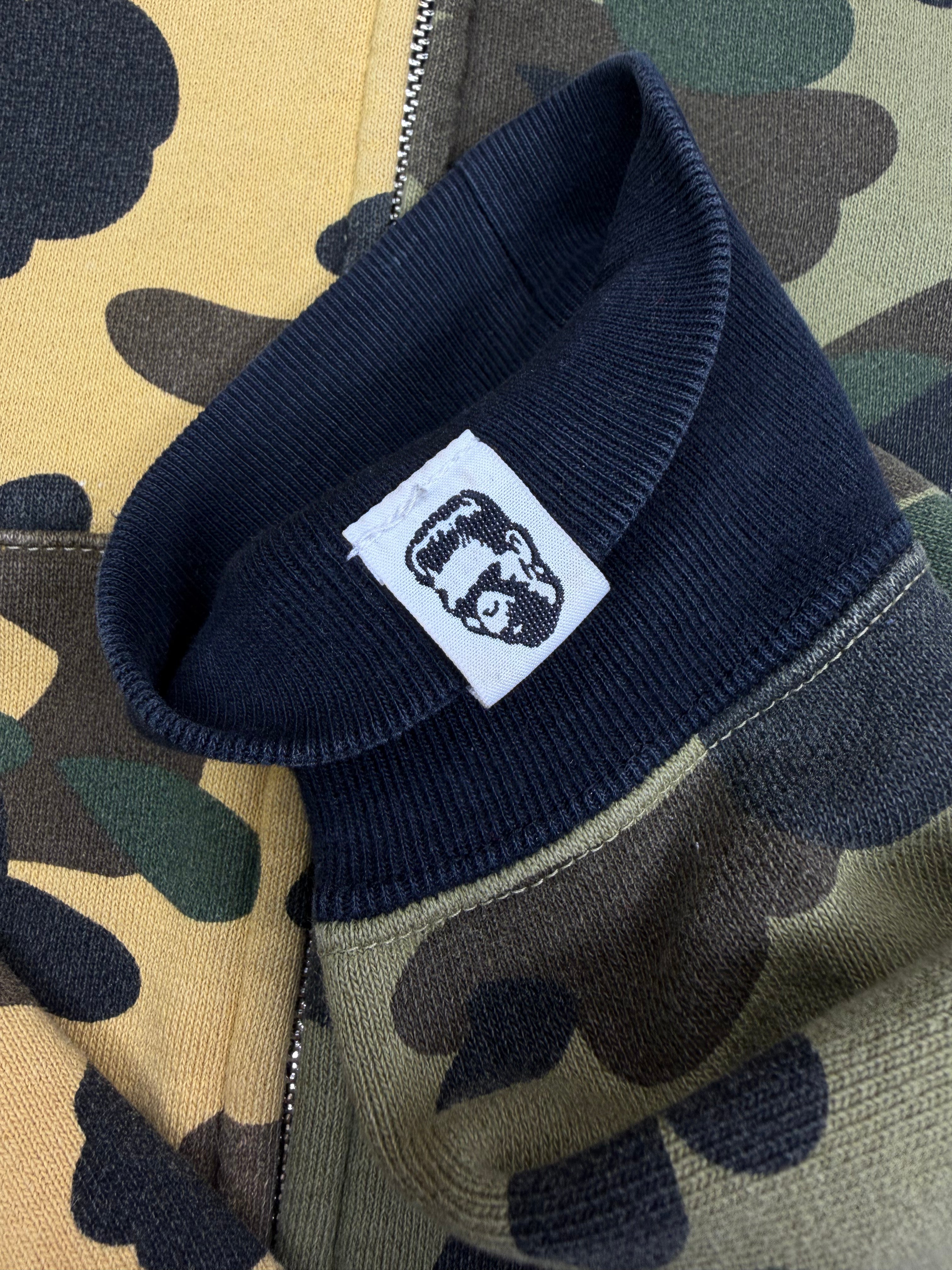 Yellow/Green Half Split Camo Full Zip Up Shark Hoodie