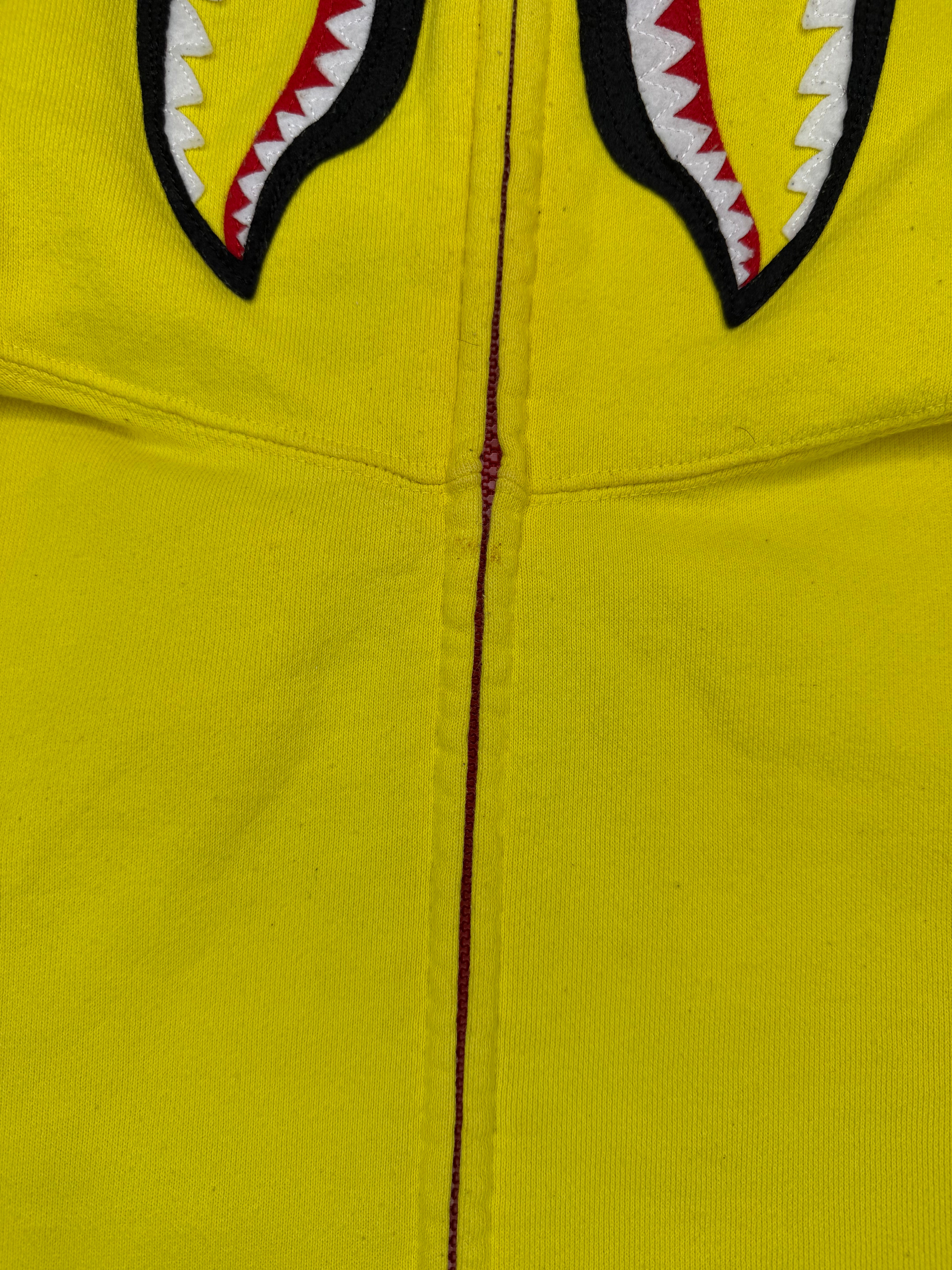 Yellow 2010 Neon Full Zip Up Shark Hoodie