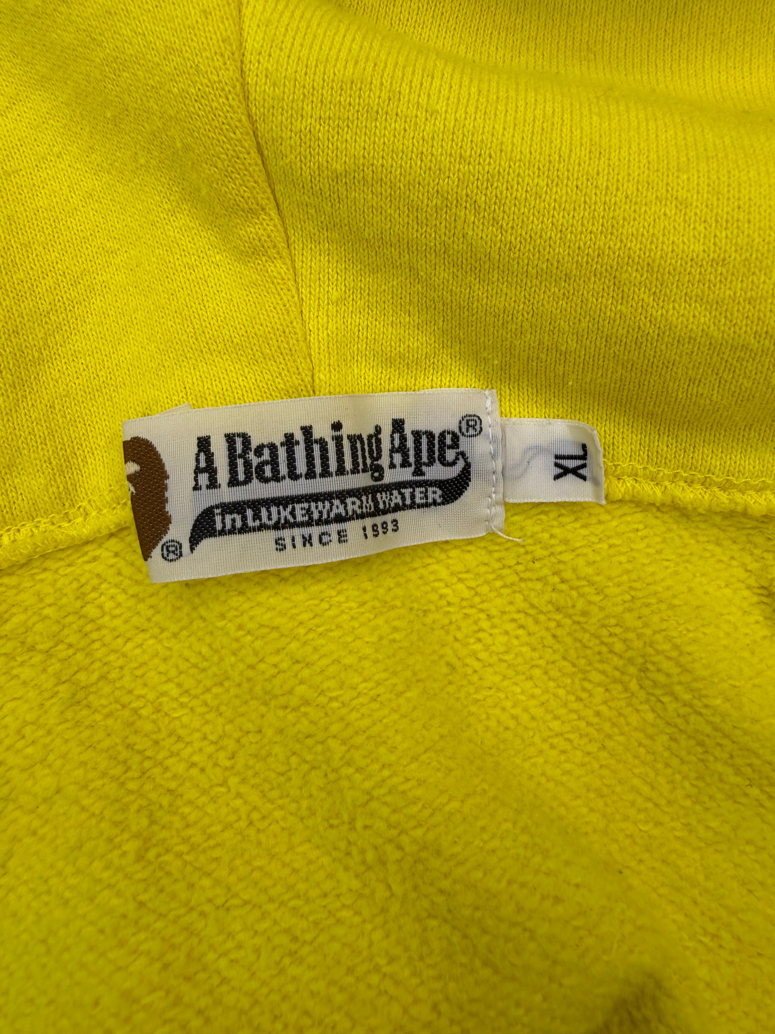 Yellow 2010 Neon Full Zip Up Shark Hoodie