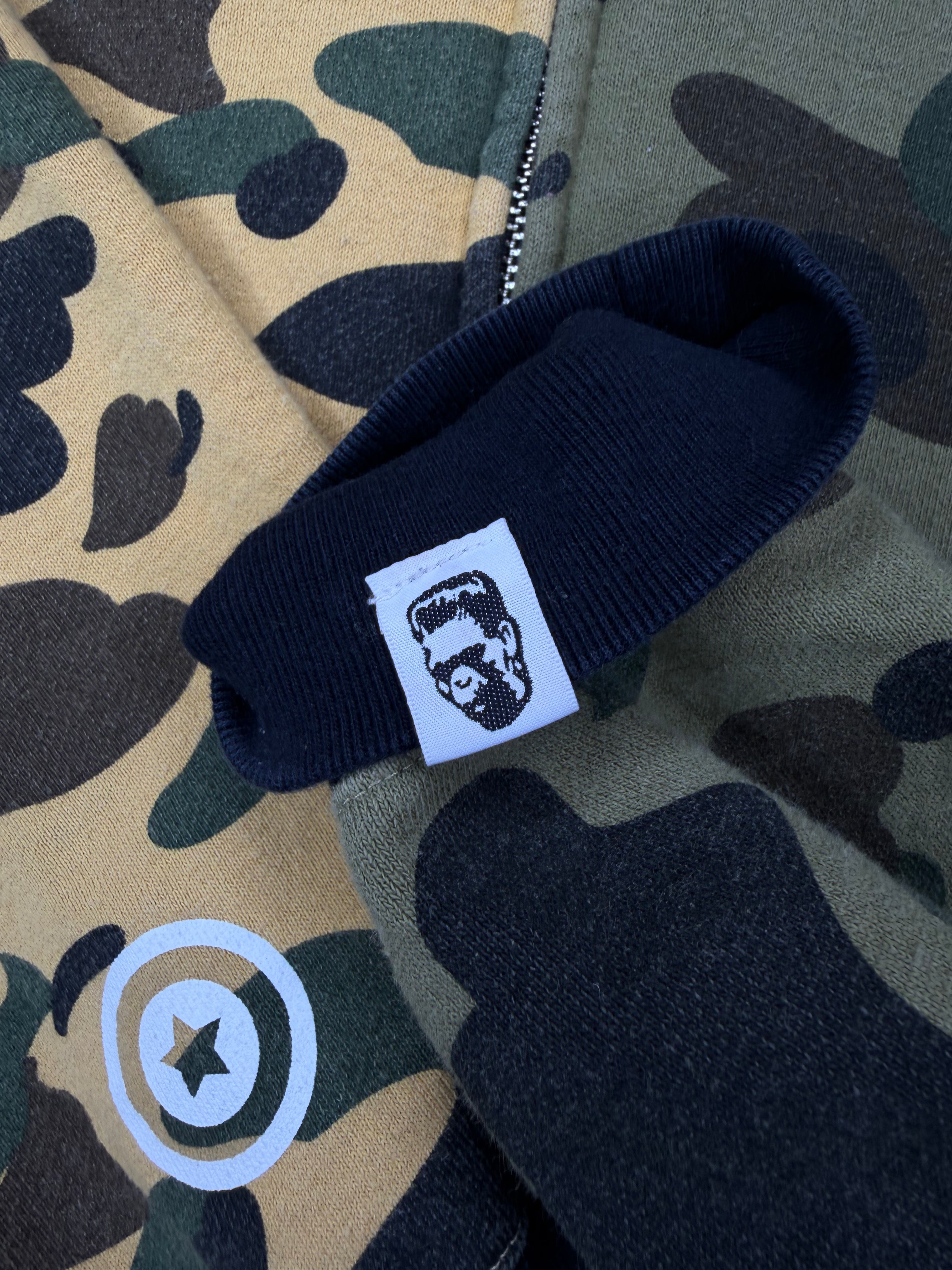 Yellow/Green Half Split Camo Full Zip Up Shark Hoodie