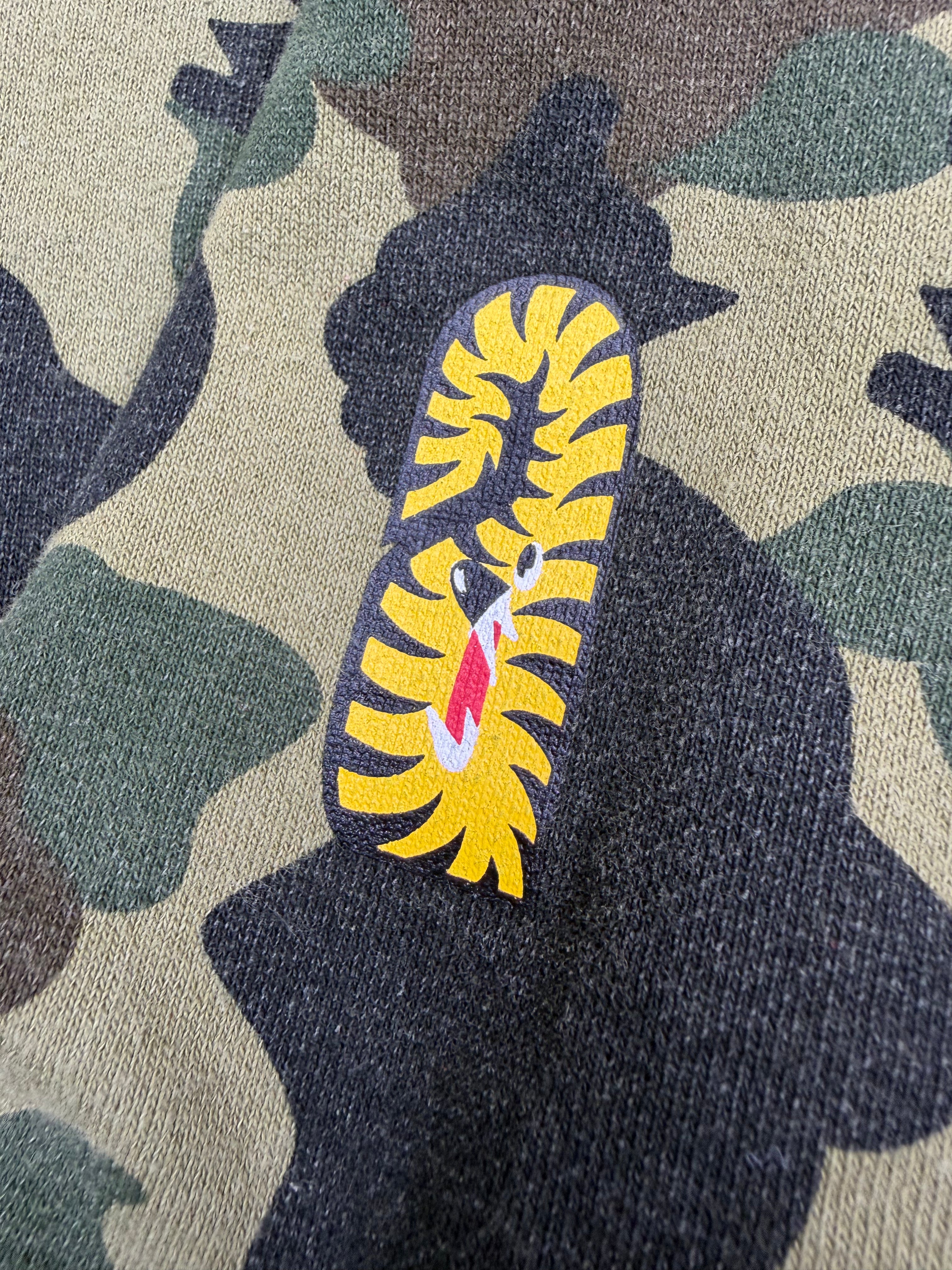 Yellow/Green Half Split Camo Full Zip Up Shark Hoodie
