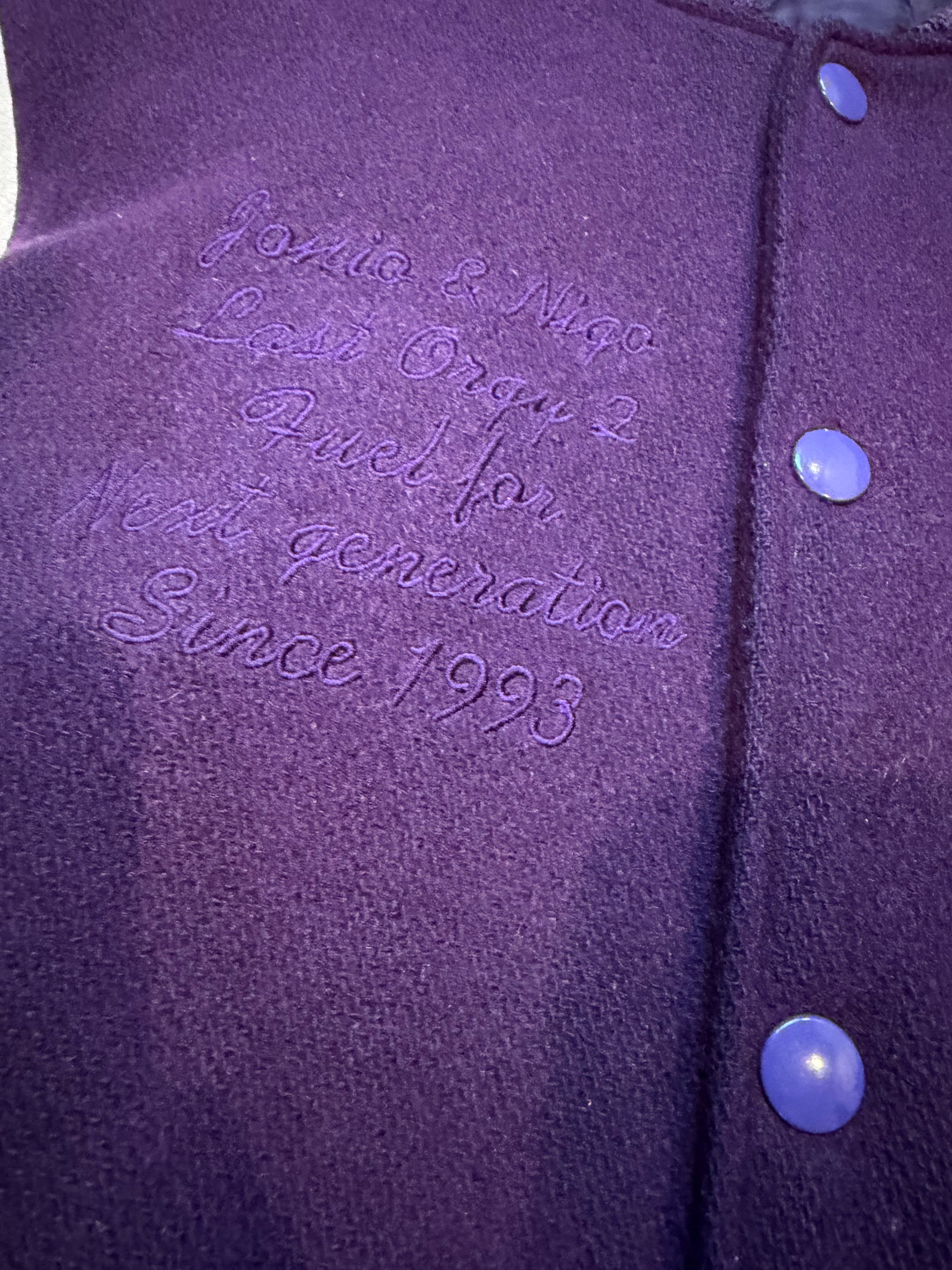 x Undercover Purple 2009 Last Orgy 2 Leather Varsity Jacket