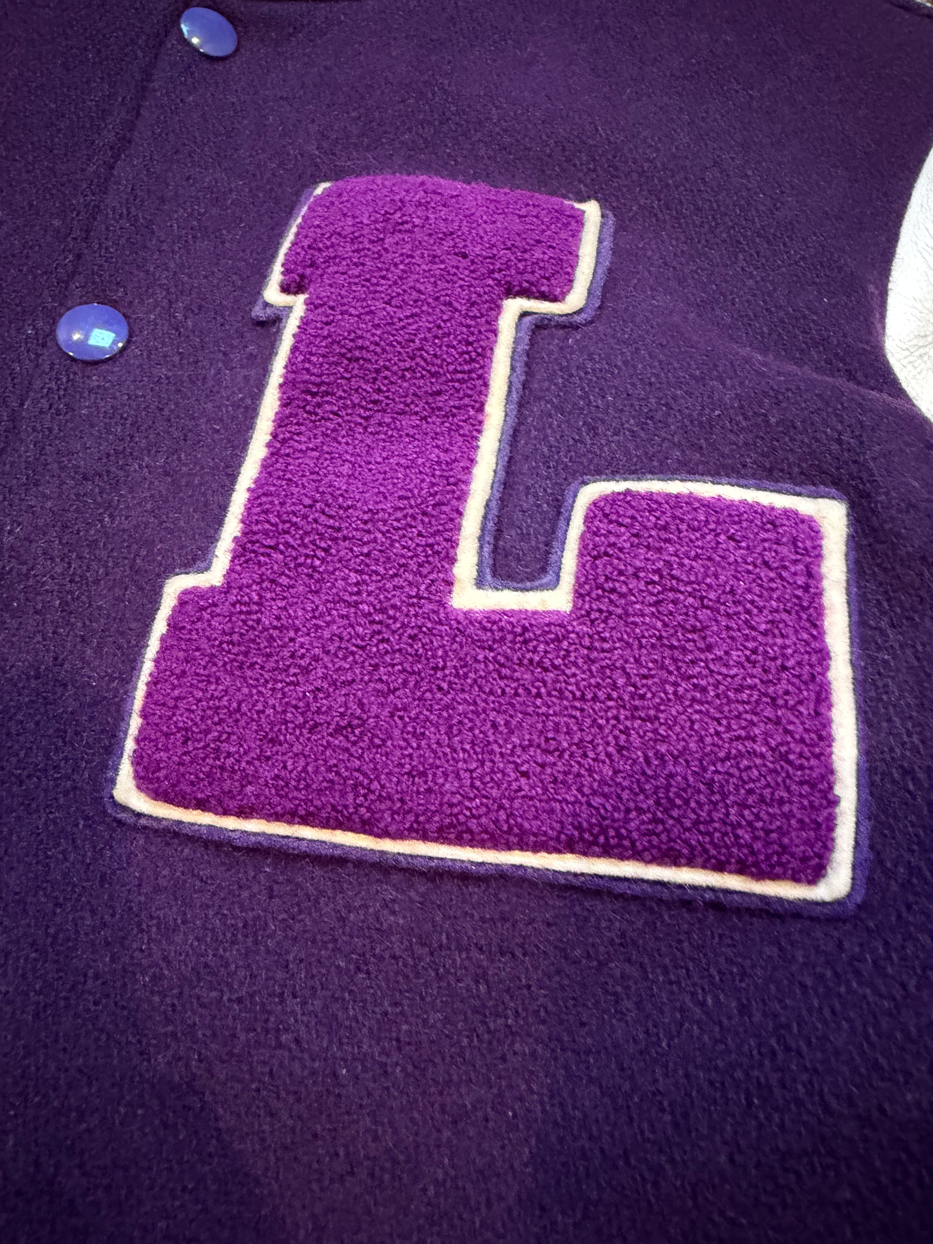 x Undercover Purple 2009 Last Orgy 2 Leather Varsity Jacket