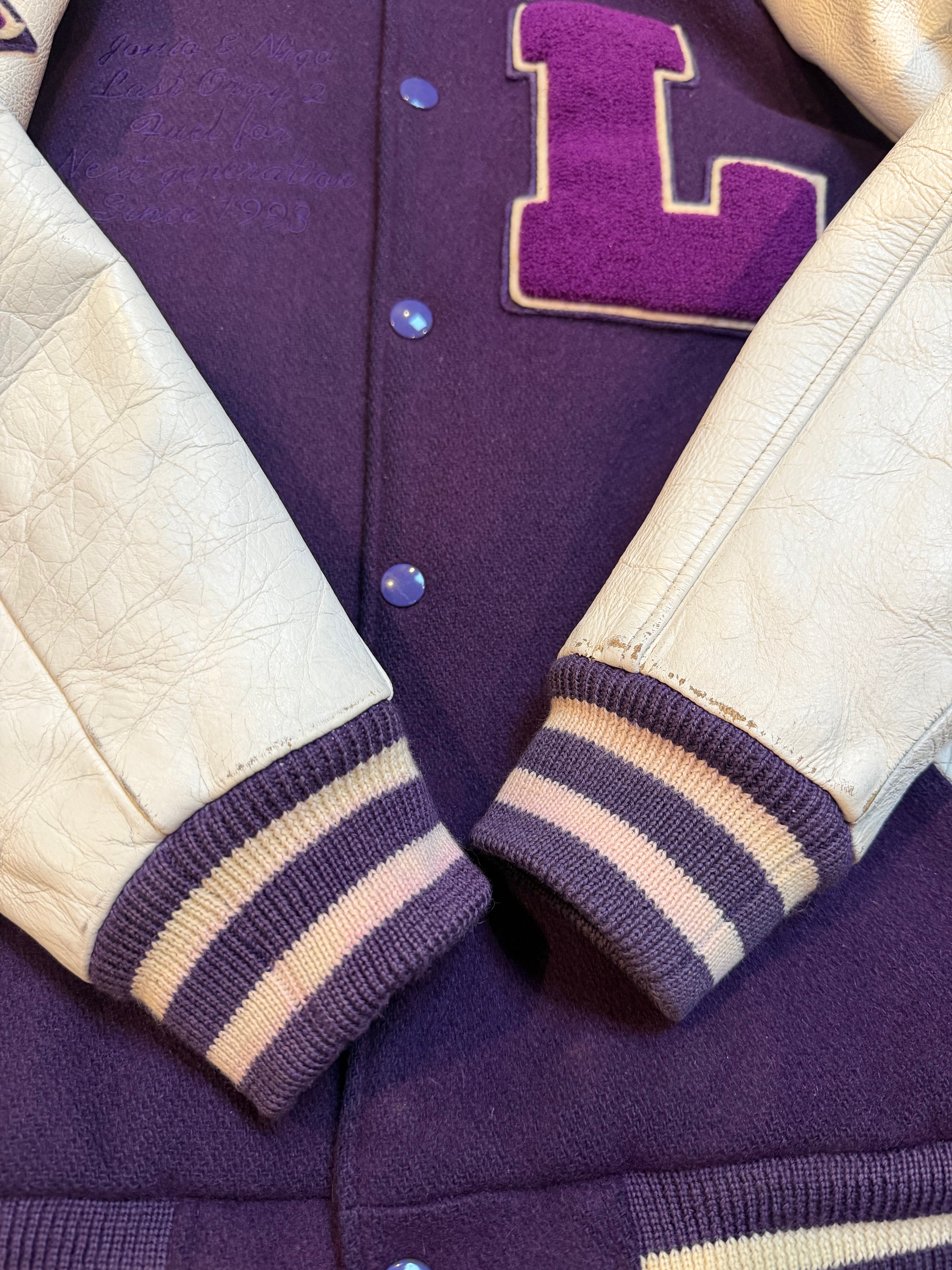 x Undercover Purple 2009 Last Orgy 2 Leather Varsity Jacket