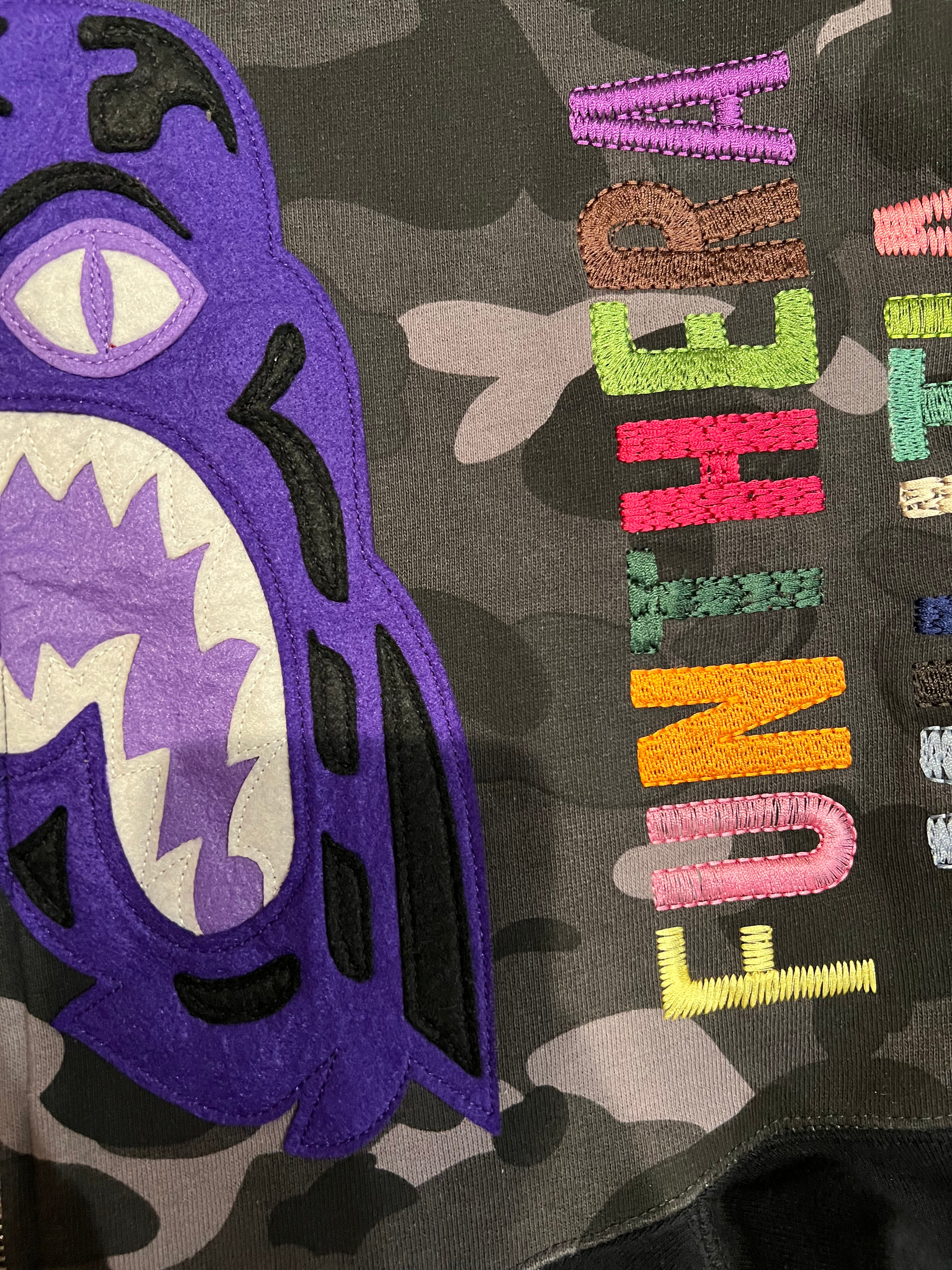 Black Purple Tiger Shark Full Zip Up Shark Hoodie