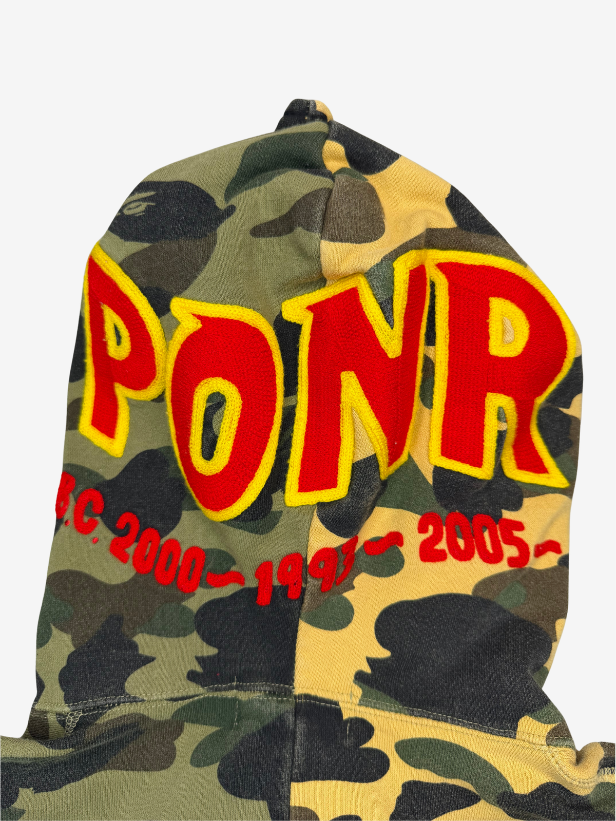 Yellow/Green Half Split Camo Full Zip Up Shark Hoodie