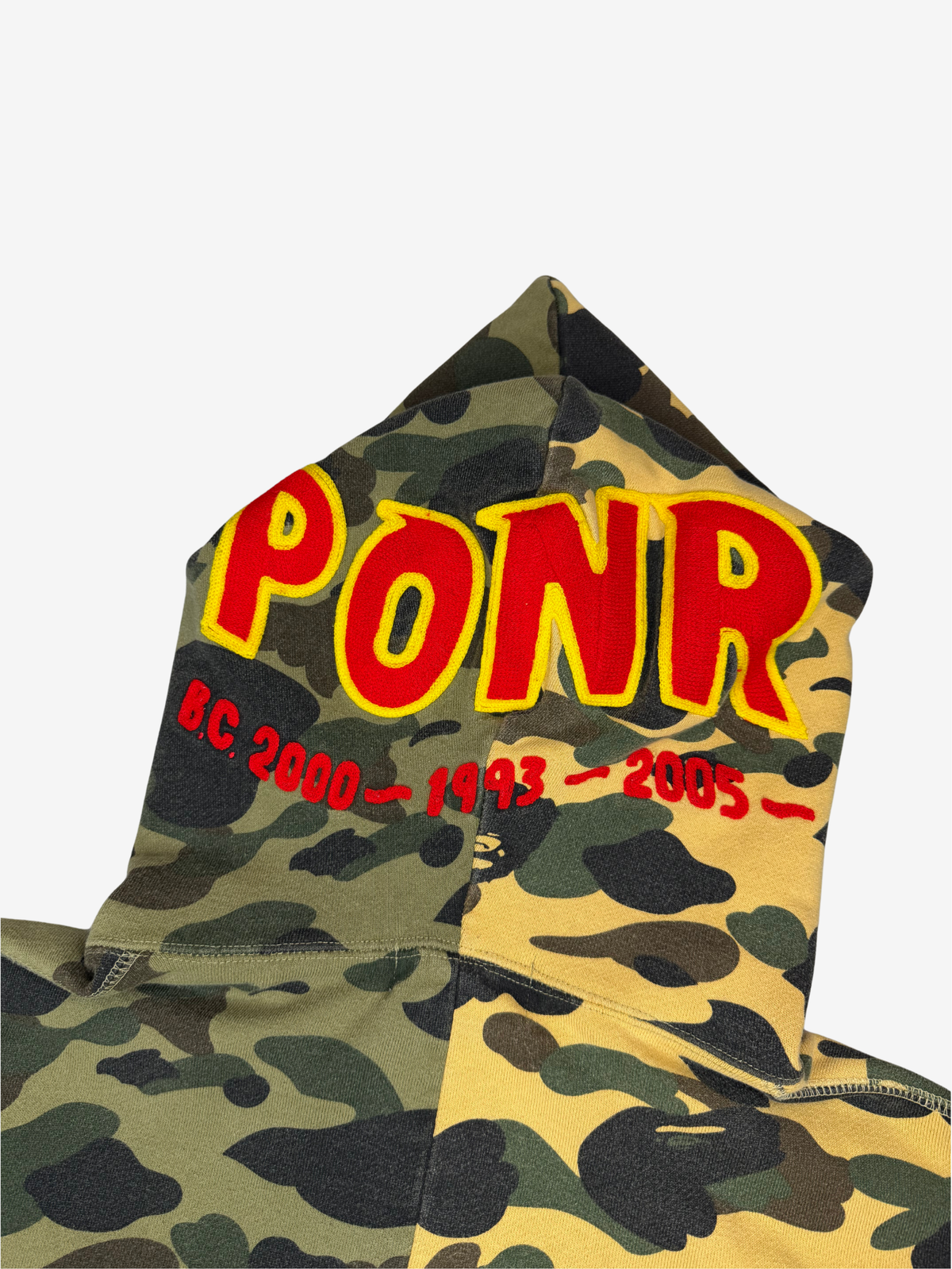 Yellow/Green Half Split Camo Full Zip Up Shark Hoodie