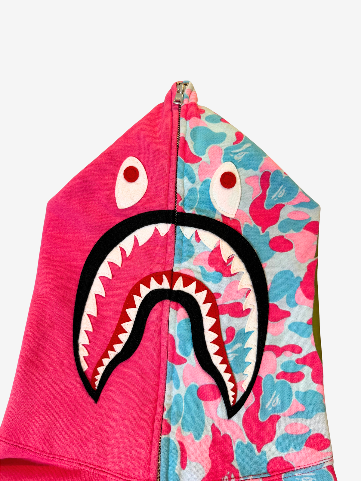 Pink 2022 Miami Store Exclusive Split Camo Full Zip Up Shark Hoodie