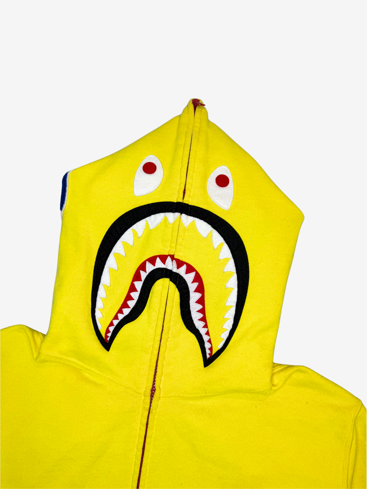 Yellow 2010 Neon Full Zip Up Shark Hoodie