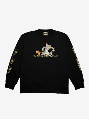 x Tom & Jerry Black Footprints Long Sleeve T-Shirt