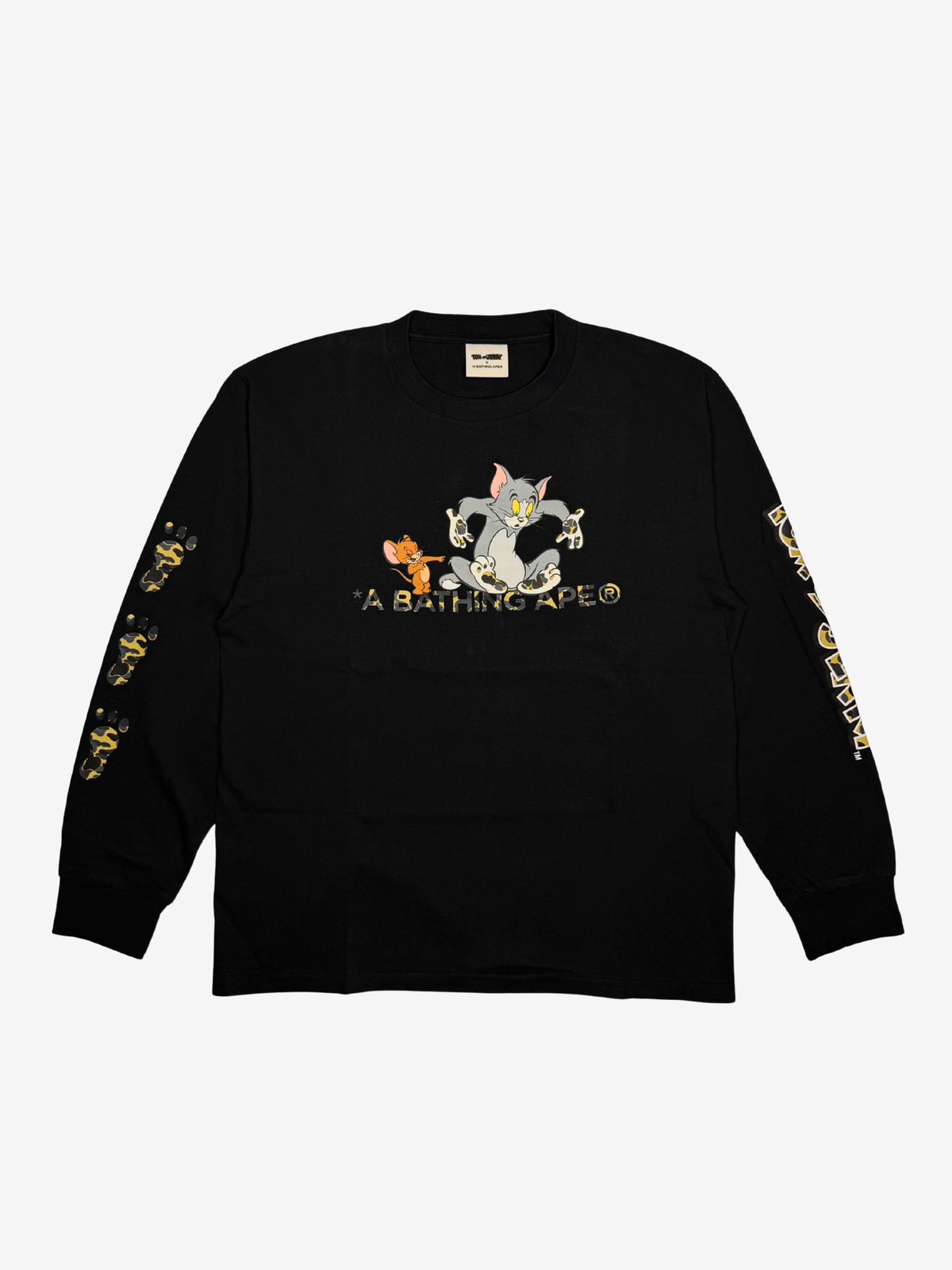 x Tom & Jerry Black Footprints Long Sleeve T-Shirt