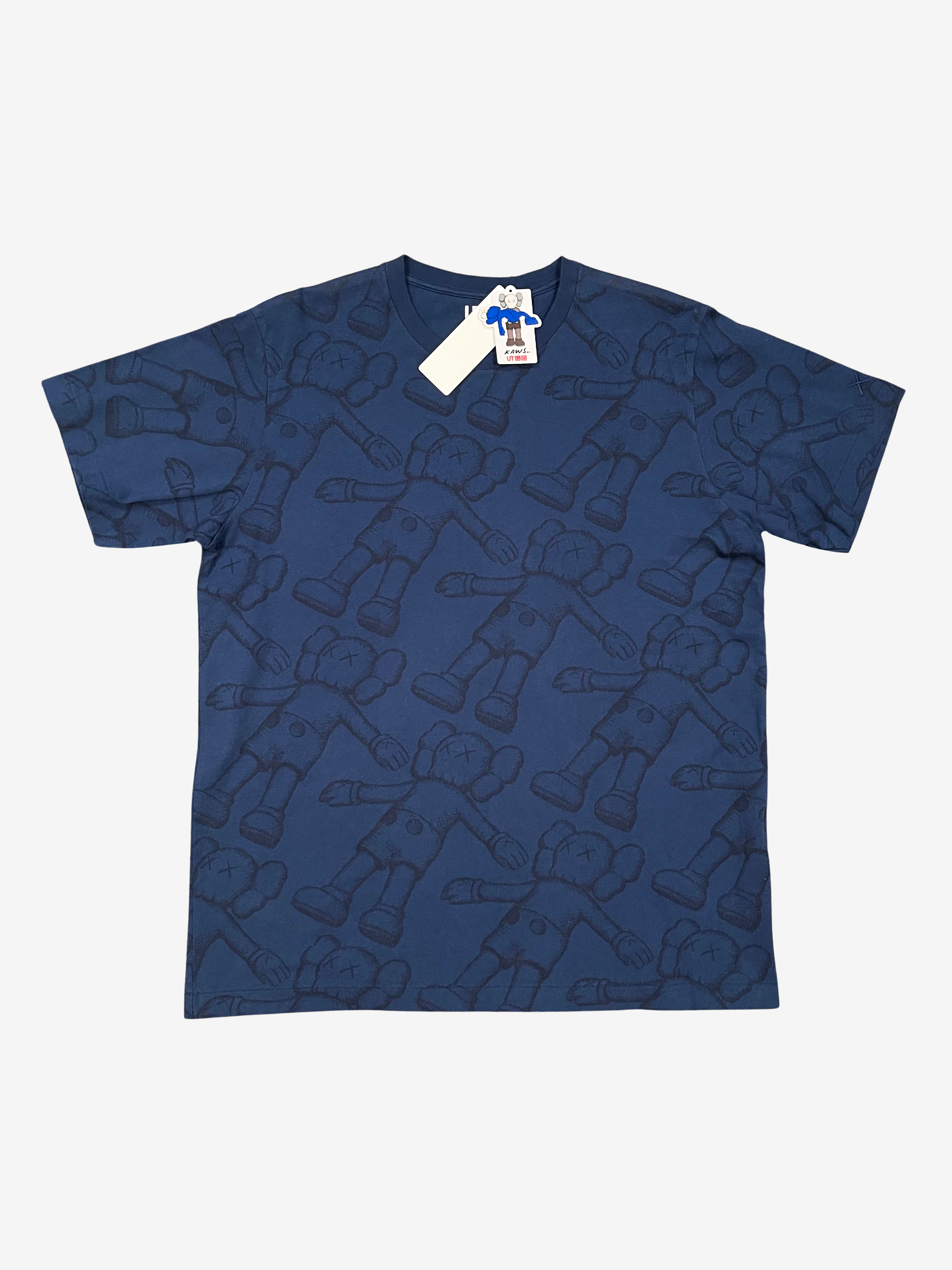 Kaws x Uniqlo Navy All Over Holiday Print T-Shirt