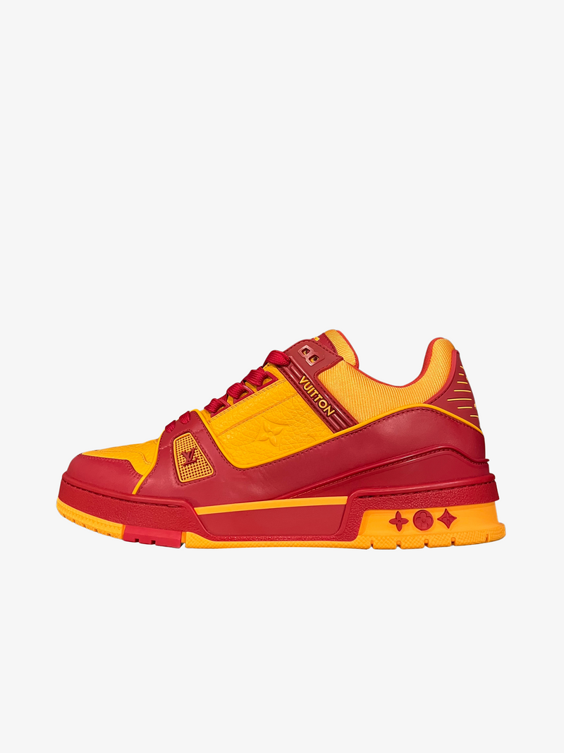 Louis Vuitton Orange Red Trainer Sneaker