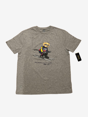 Gray Alpine Ski Bear T-Shirt