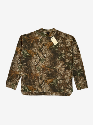 3 Brown Real Tree Camo Moto Crewneck
