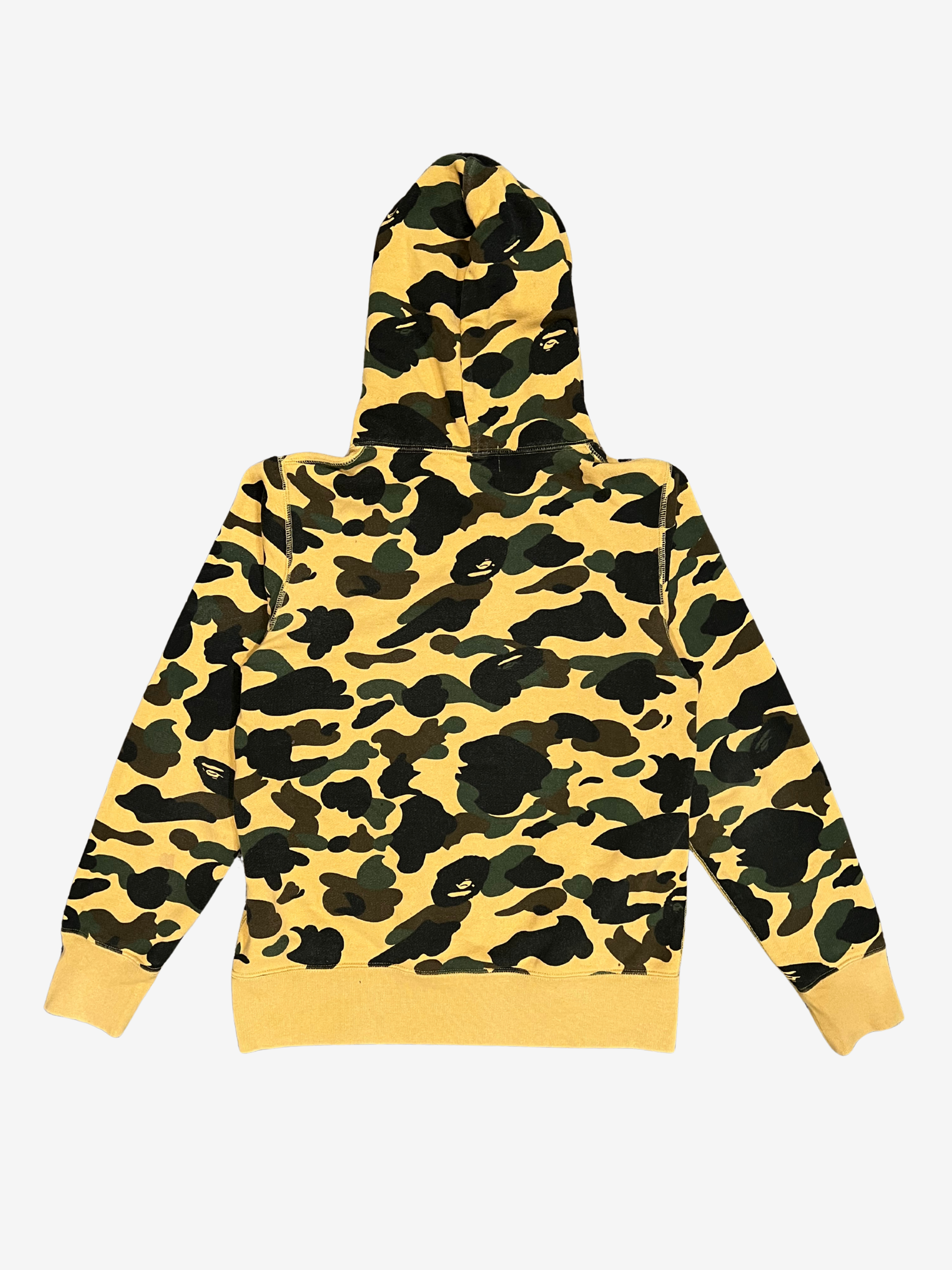 Yellow First Camo Swarovski Spellout Pullover Hoodie