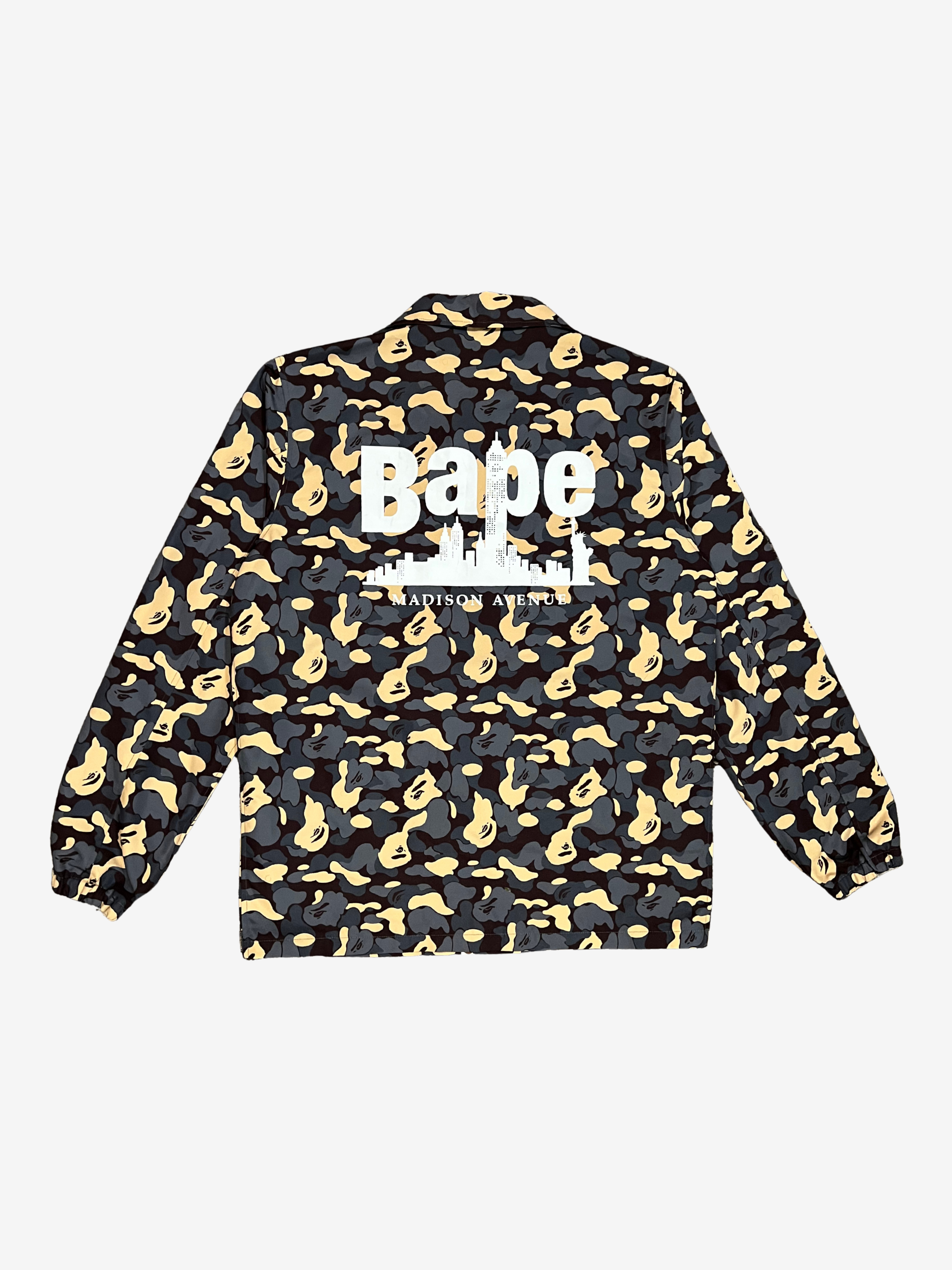 Black/Gold 2024 NYC Madison Store Exclusive Camo Coach Jacket
