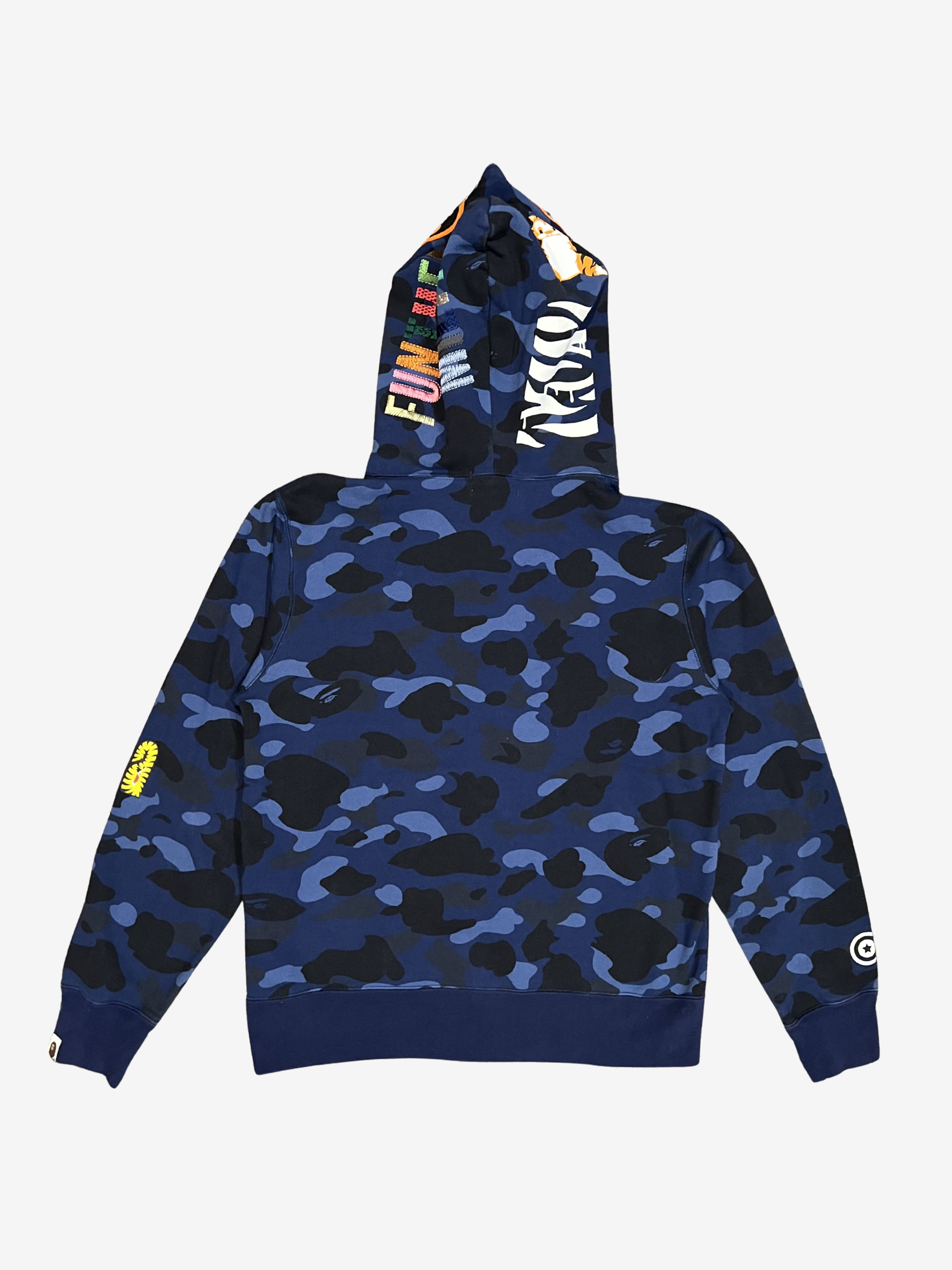 Blue Camo Tiger Shark Full Zip Up Shark Hoodie