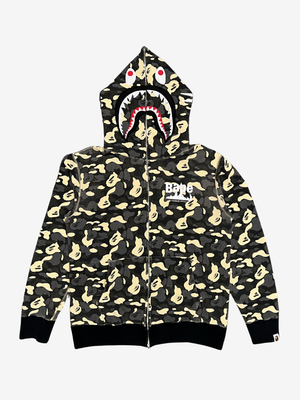 Black/Gold 2024 NYC Madison Store Exclusive Camo Full Zip Up Shark Hoodie