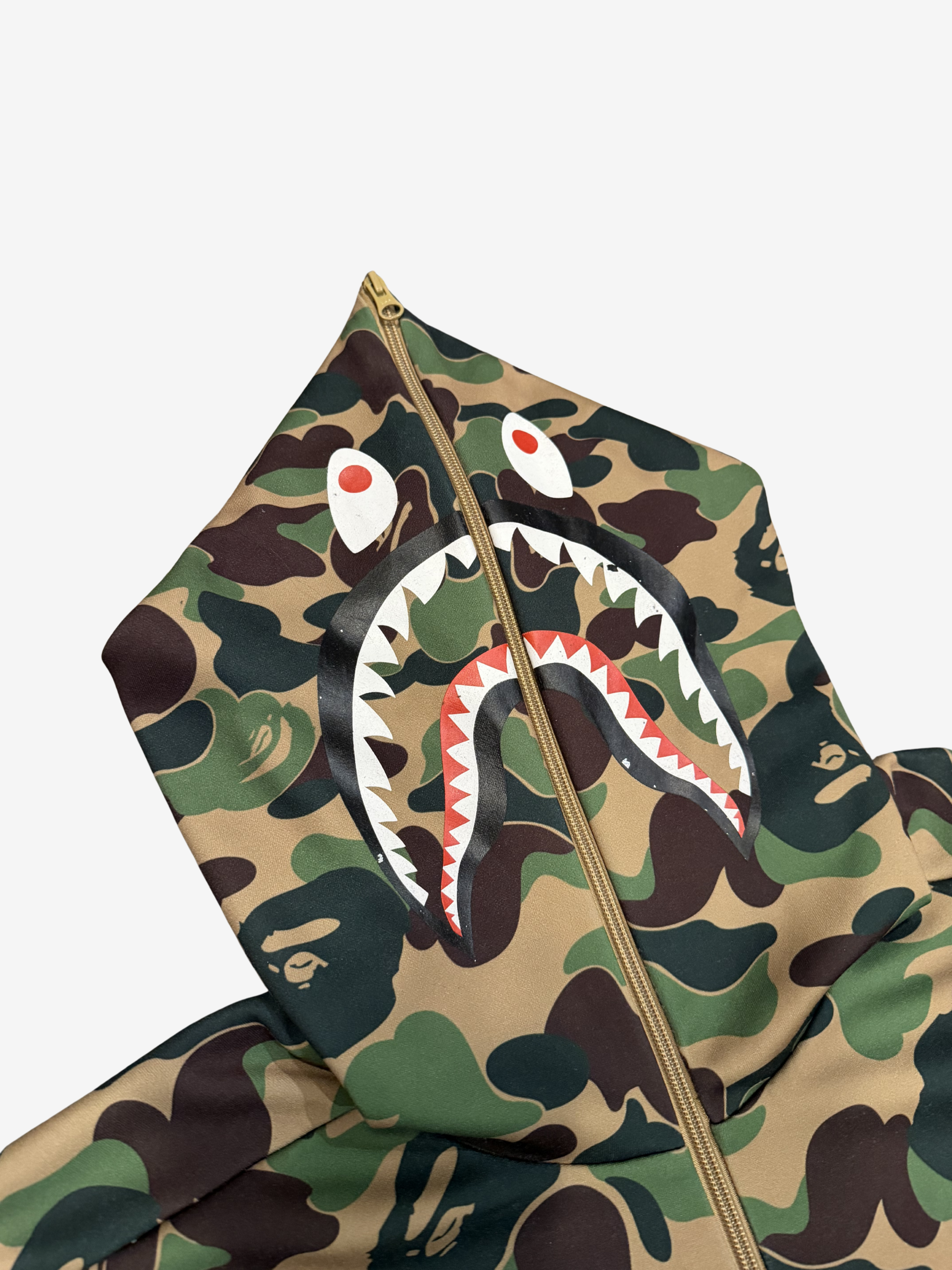 x Adidas Green Camo Full Zip Up Shark Hoodie
