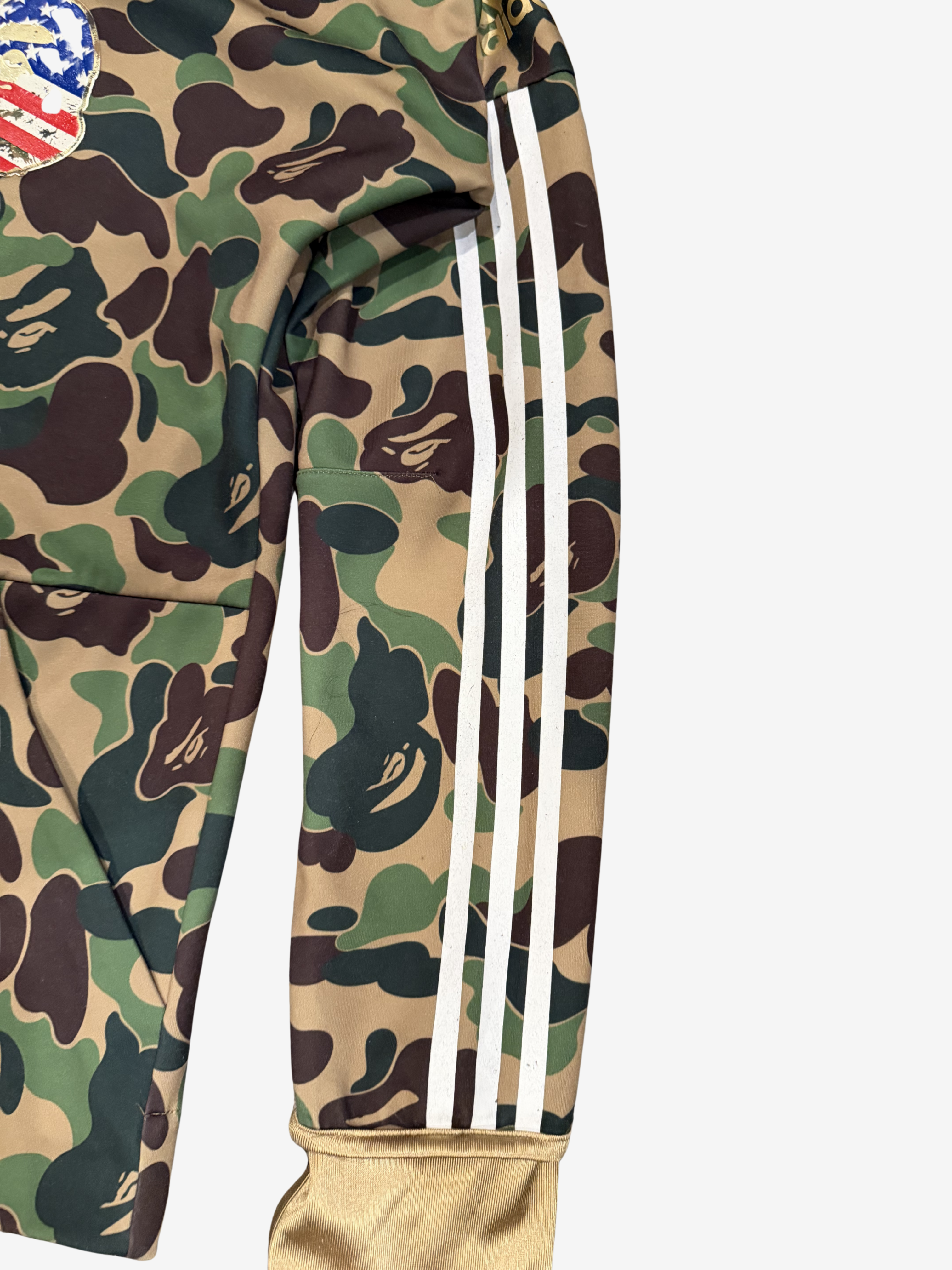 x Adidas Green Camo Full Zip Up Shark Hoodie