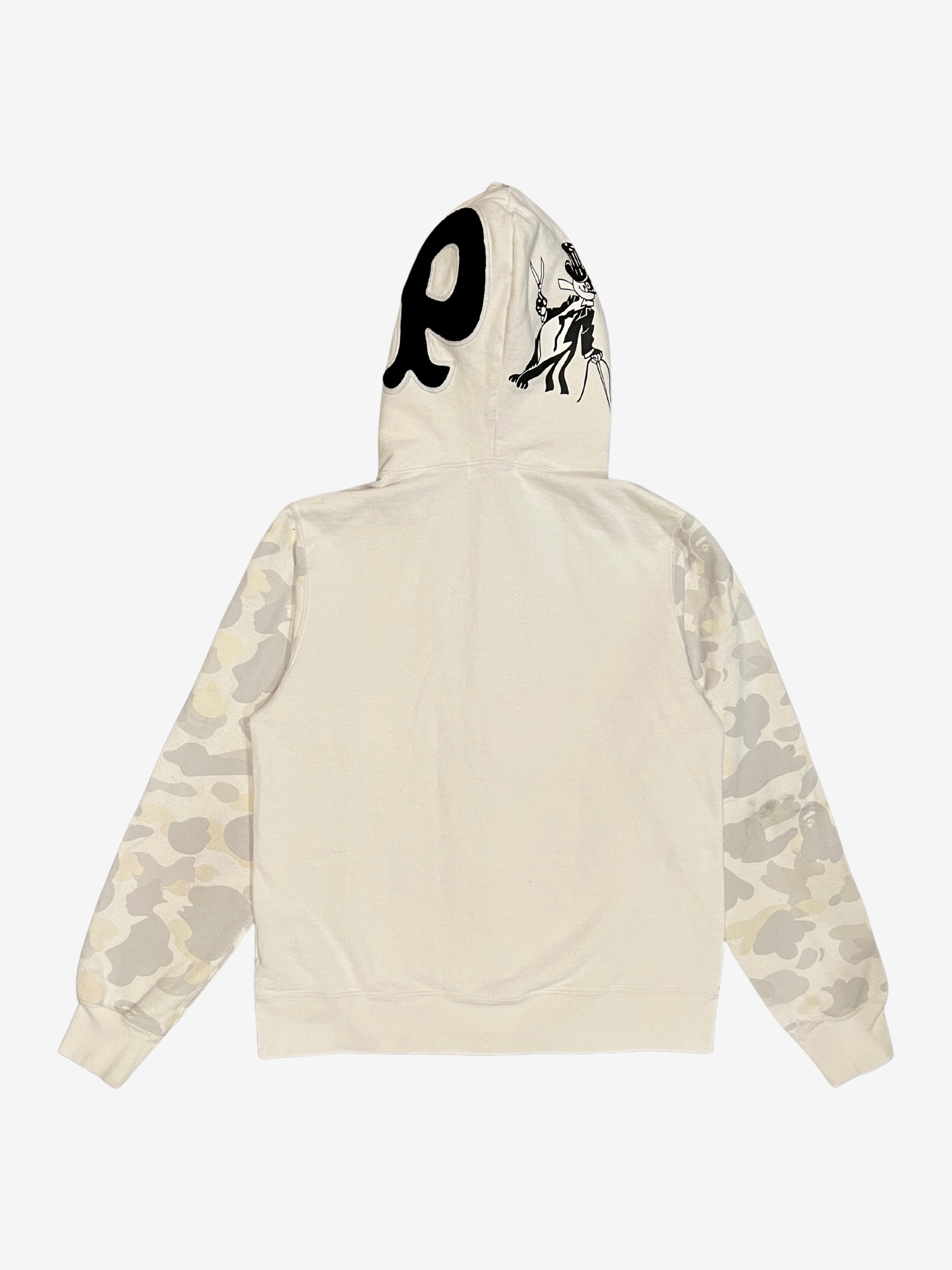 White Glow In The Dark City Camo Full Zip Up Panda Shark Hoodie