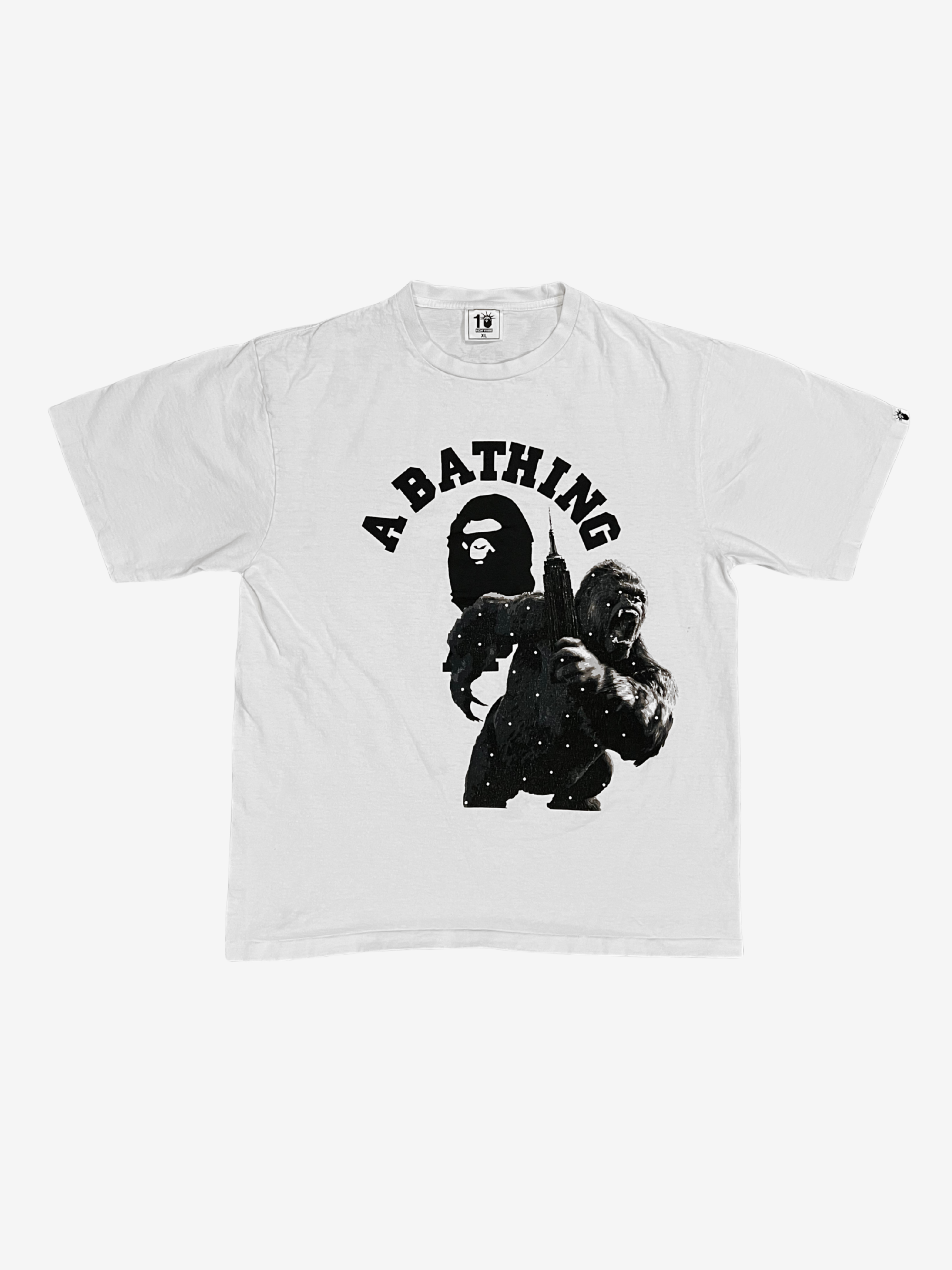 White NYC King Kong Ape Head T-Shirt