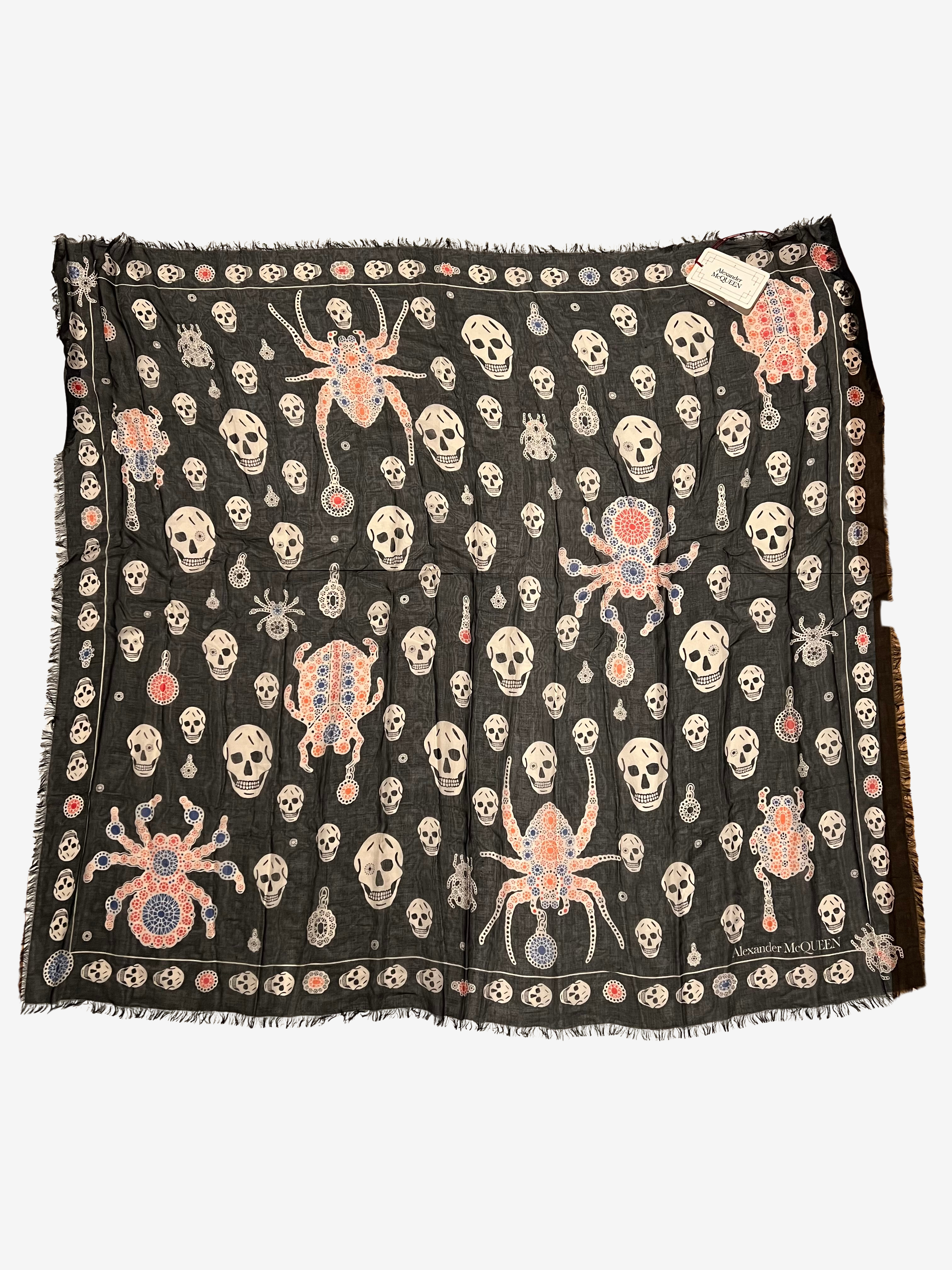 Black Spider Diamond Skeleton Scarf