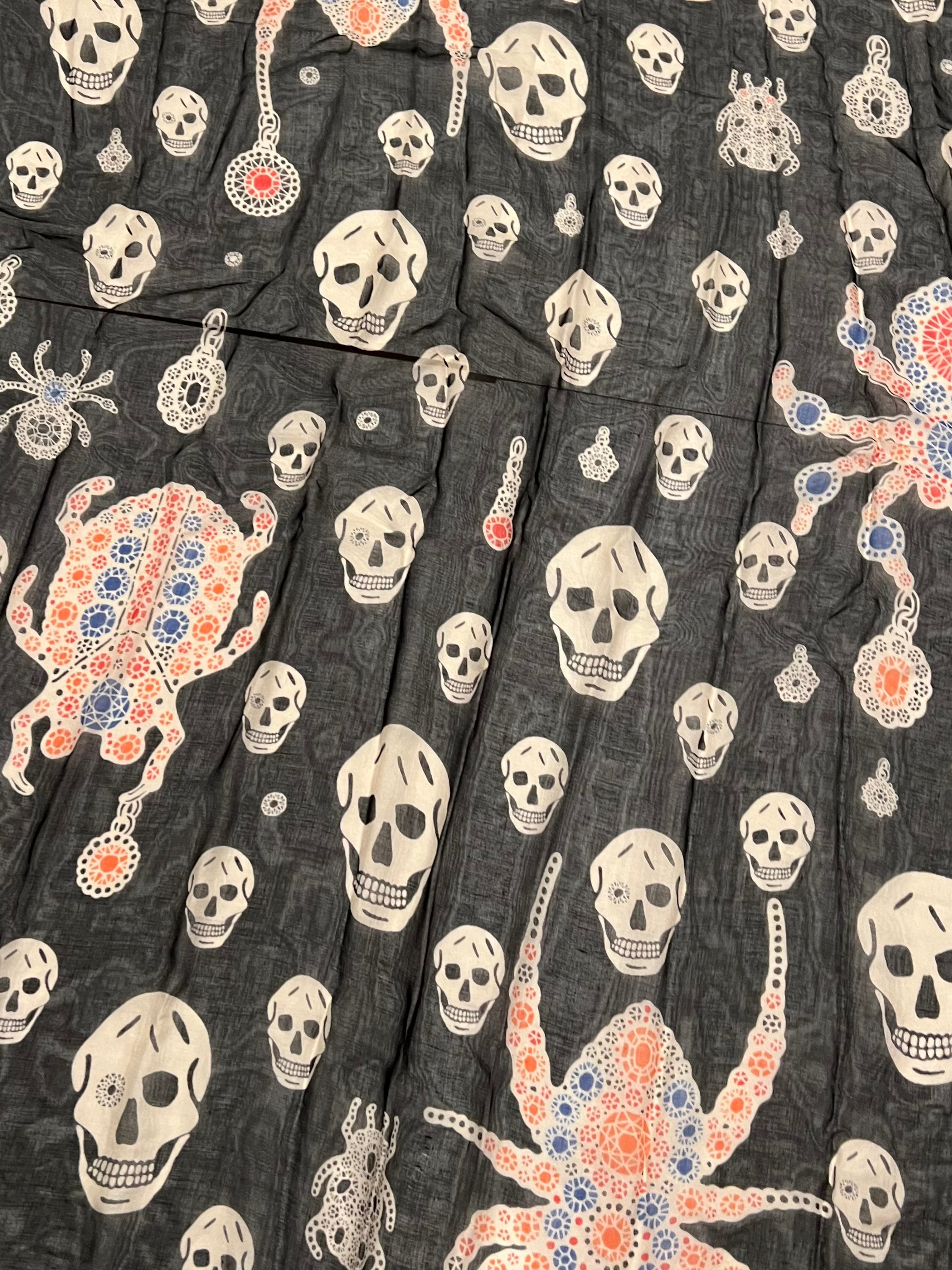 Black Spider Diamond Skeleton Scarf