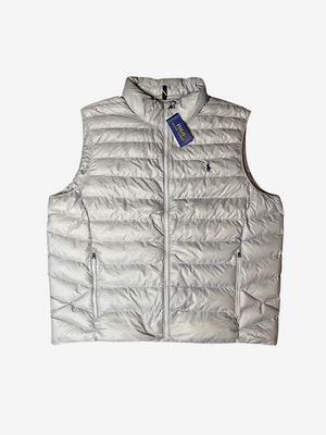 Silver Bubble Black Pony Puffer Vest