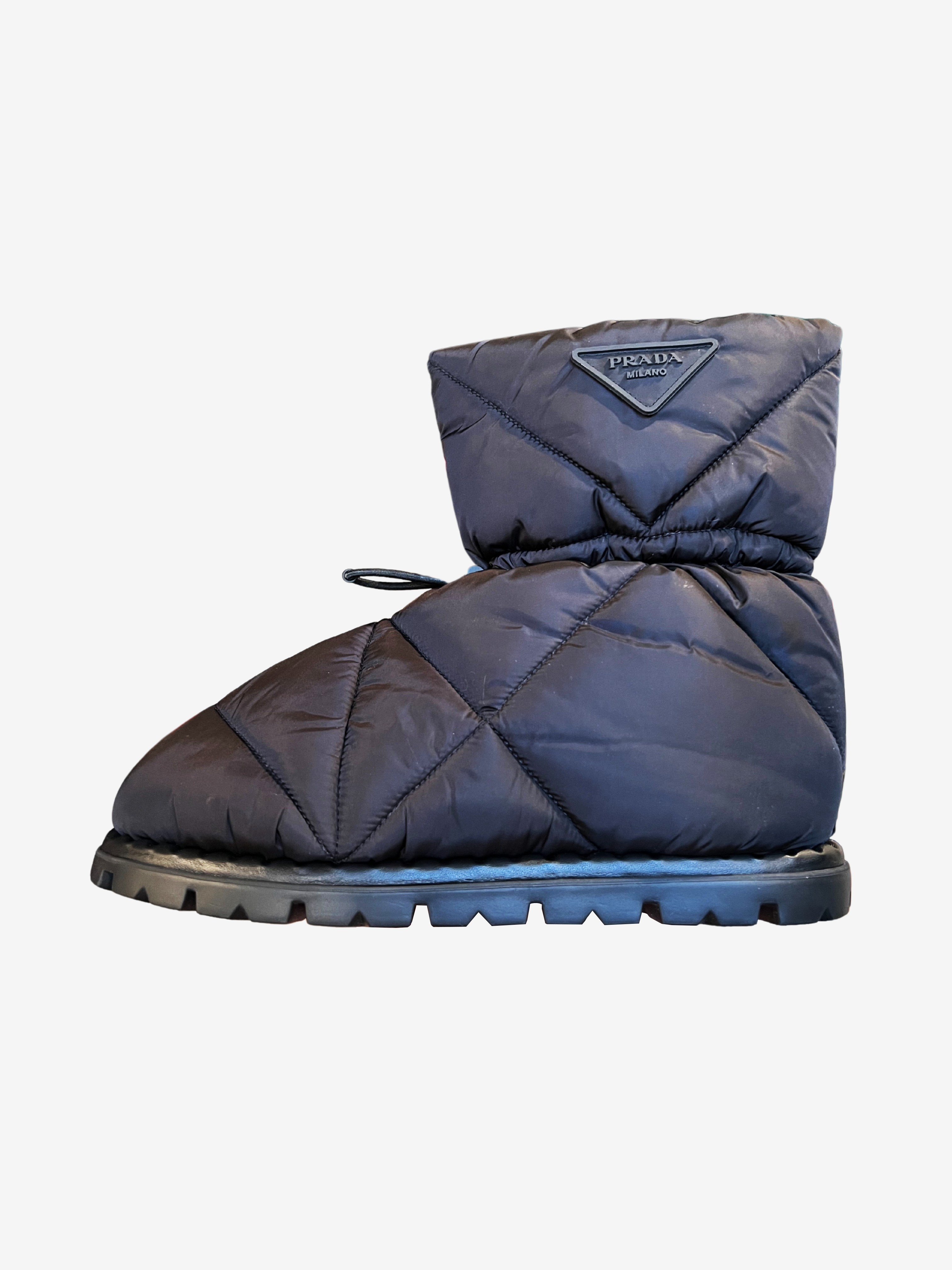 Prada Black Re-nylon Padded Quilted Boots